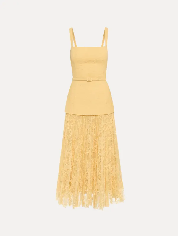 Orchid Guipure & Tweed Dress sold by Oscar de la Renta