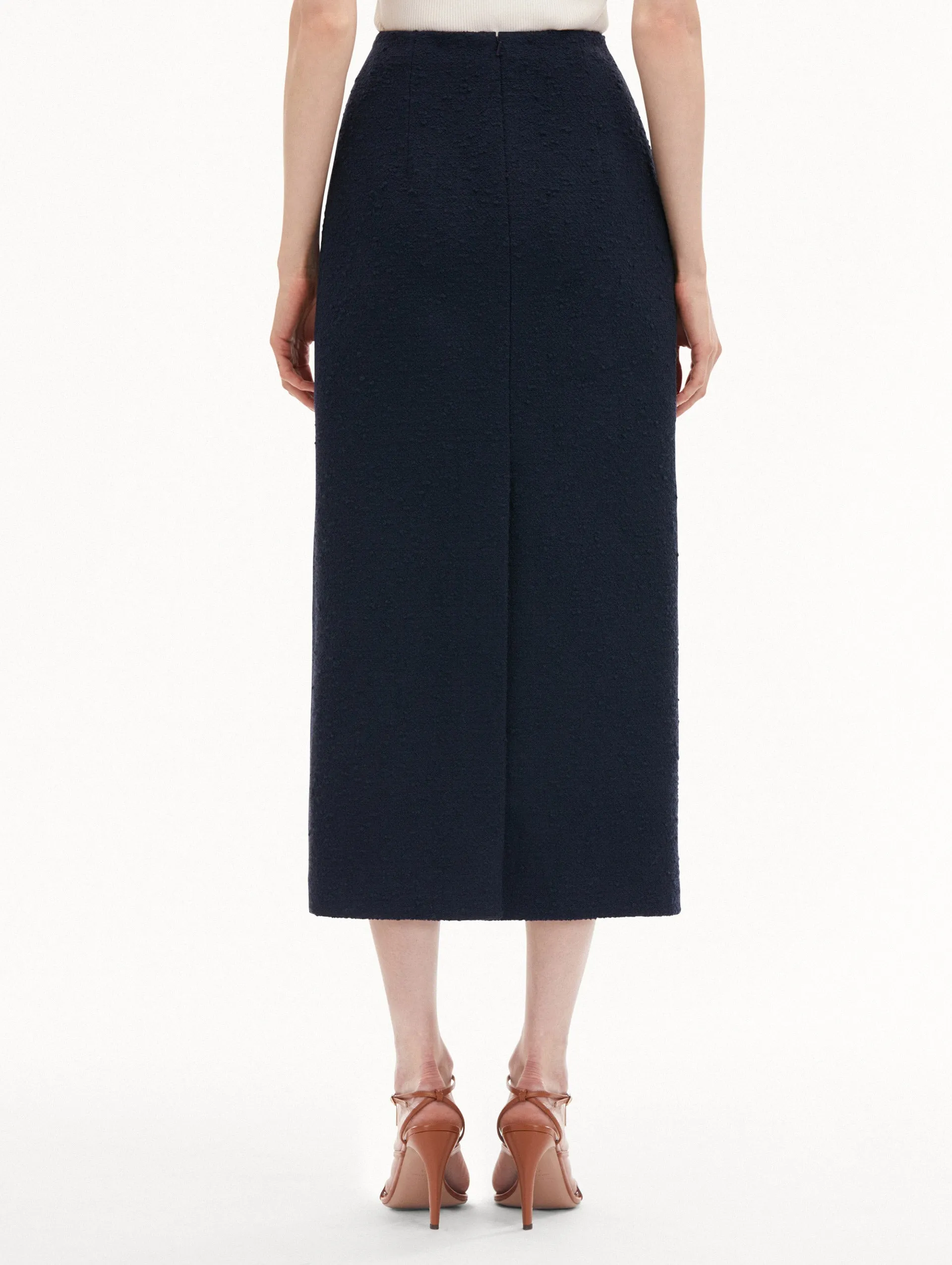 Orchid Embroidered Tweed Skirt sold by Oscar de la Renta product image thumbnail 3