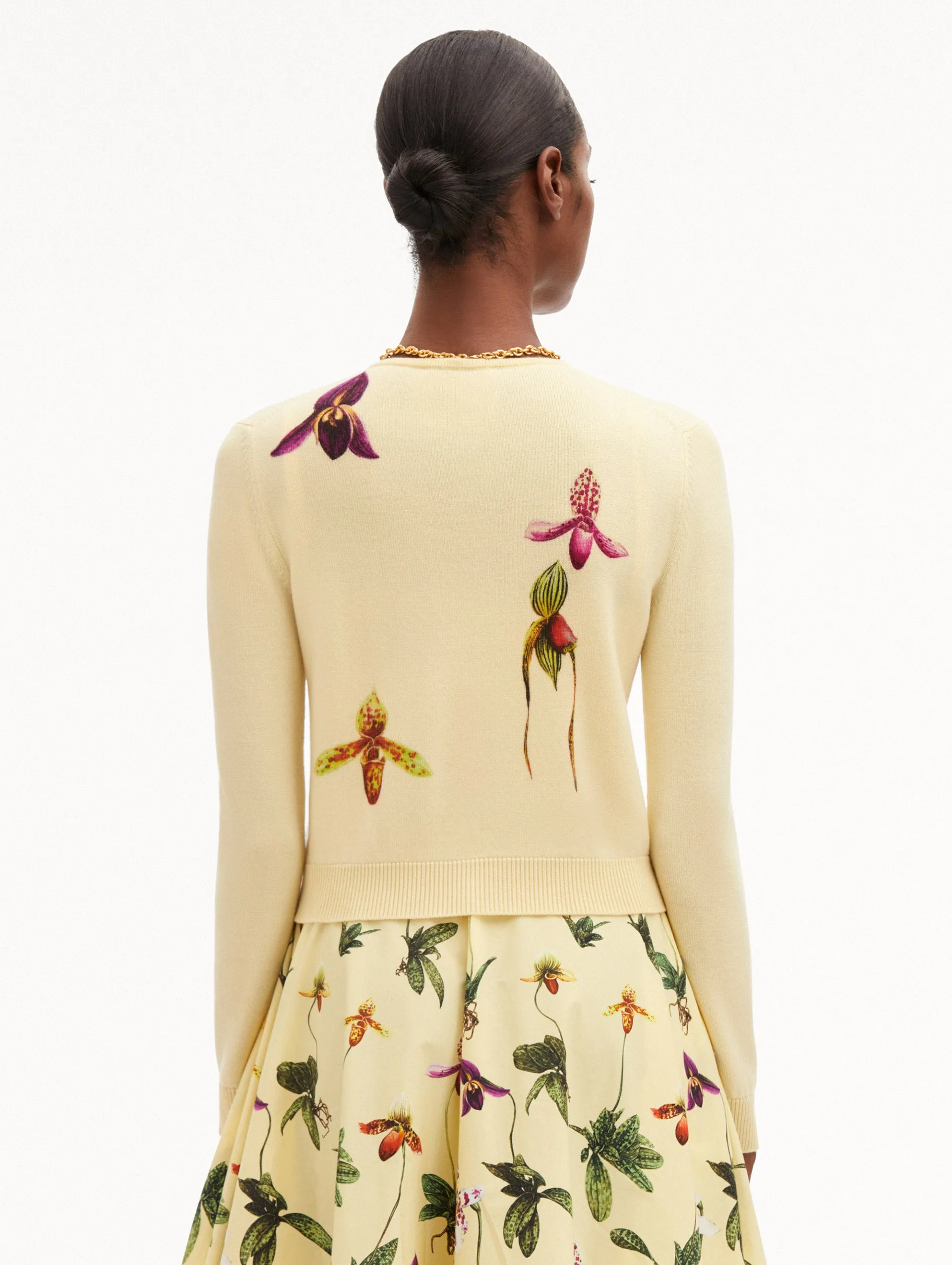 Orchid Printed Cardigan sold by Oscar de la Renta product image thumbnail 4