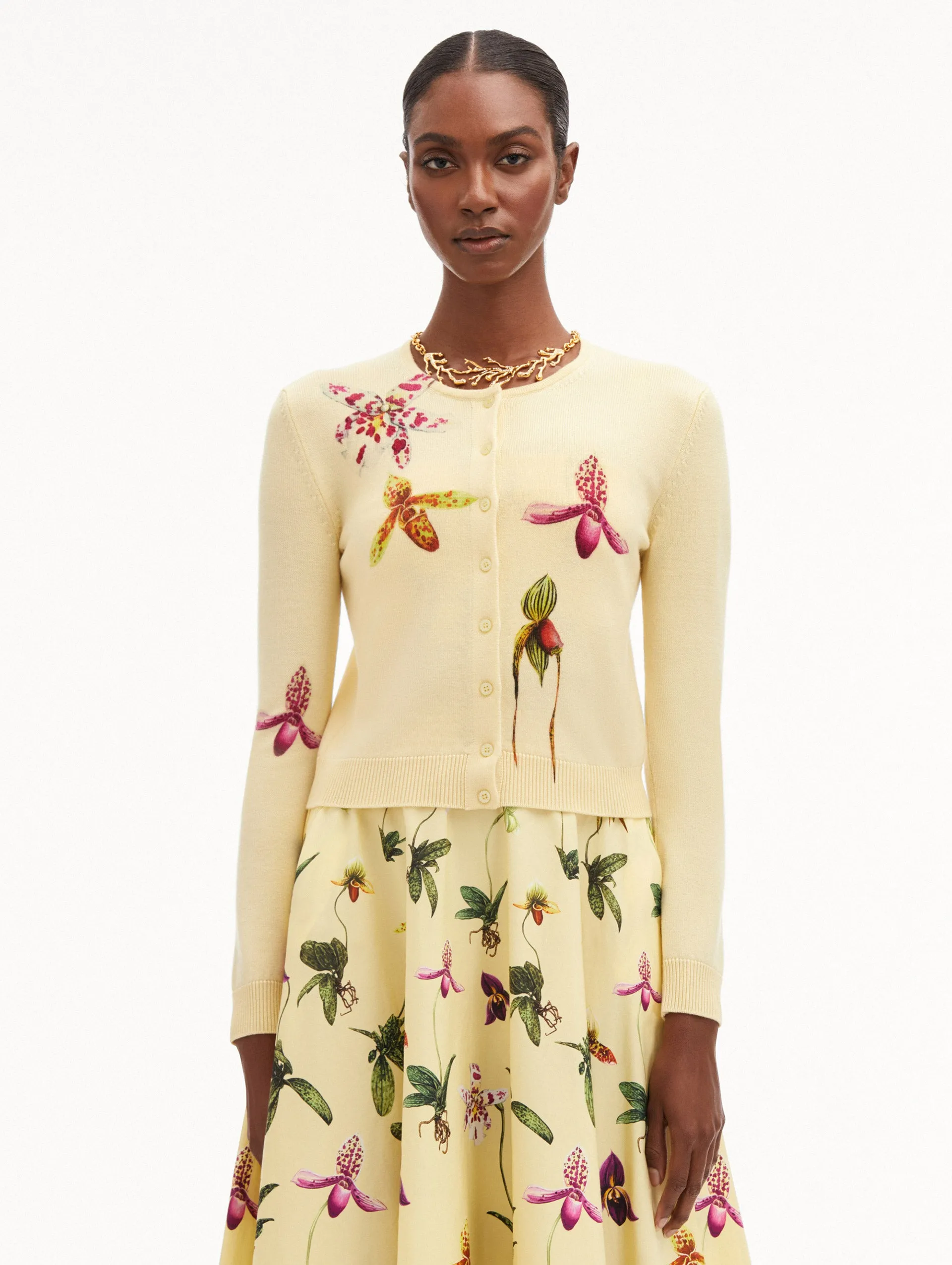 Orchid Printed Cardigan sold by Oscar de la Renta product image thumbnail 2