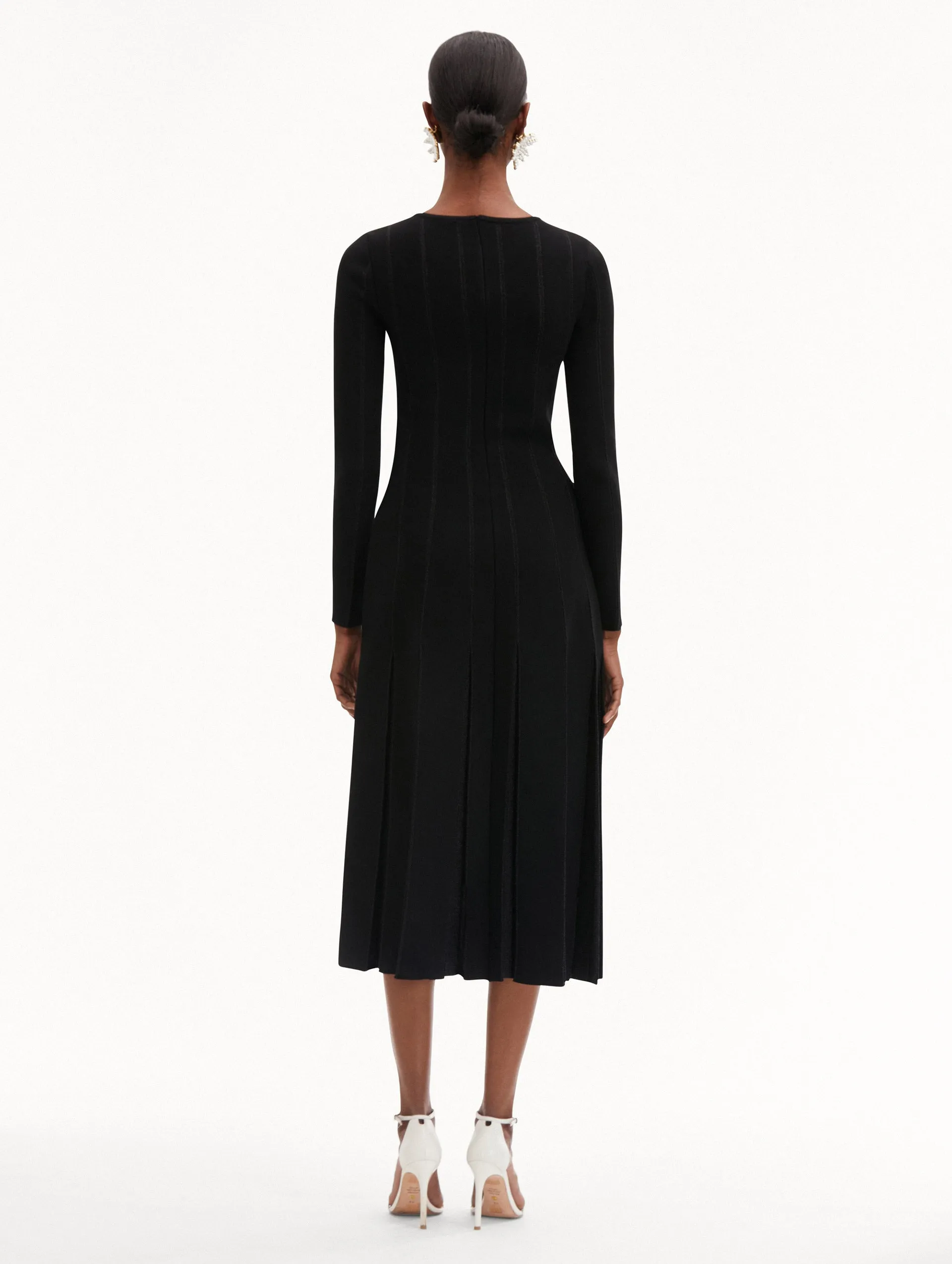 Pleated Inset Knit Dress sold by Oscar de la Renta product image thumbnail 3