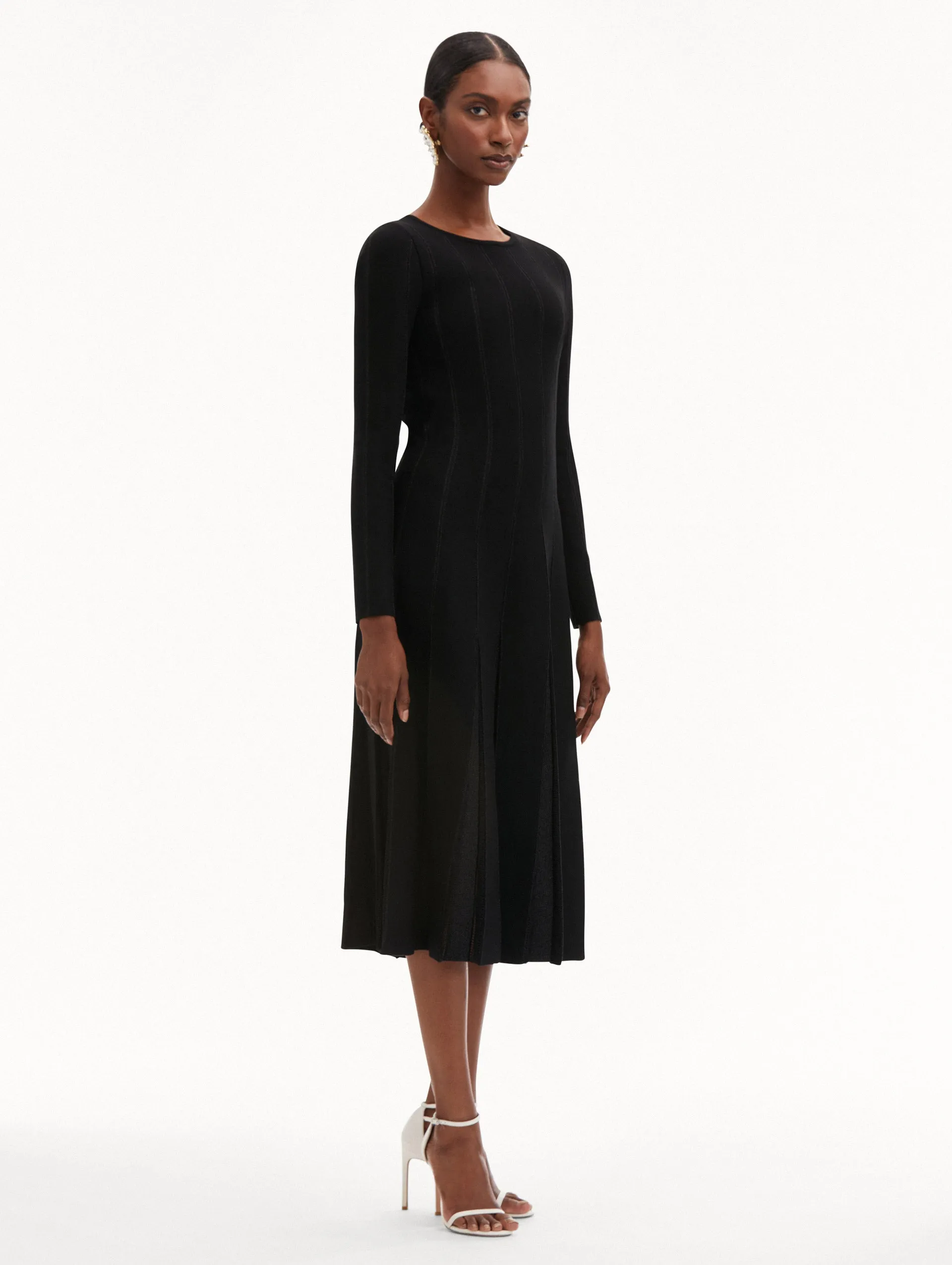 Pleated Inset Knit Dress sold by Oscar de la Renta product image thumbnail 4