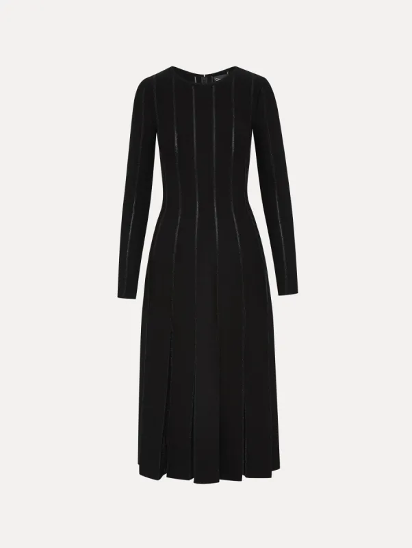 Pleated Inset Knit Dress sold by Oscar de la Renta