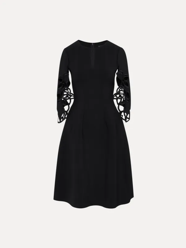 Orchid Sleeve Split Neck Dress sold by Oscar de la Renta