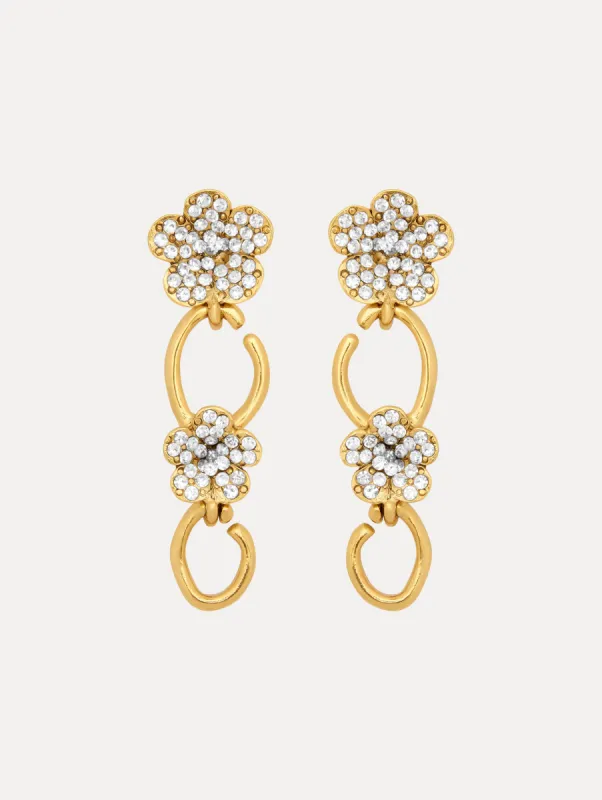 Crystal Flower O Drop Earrings sold by Oscar de la Renta
