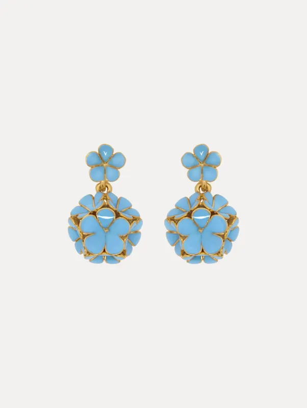 Enamel Flower Drop Clip-On Earrings sold by Oscar de la Renta