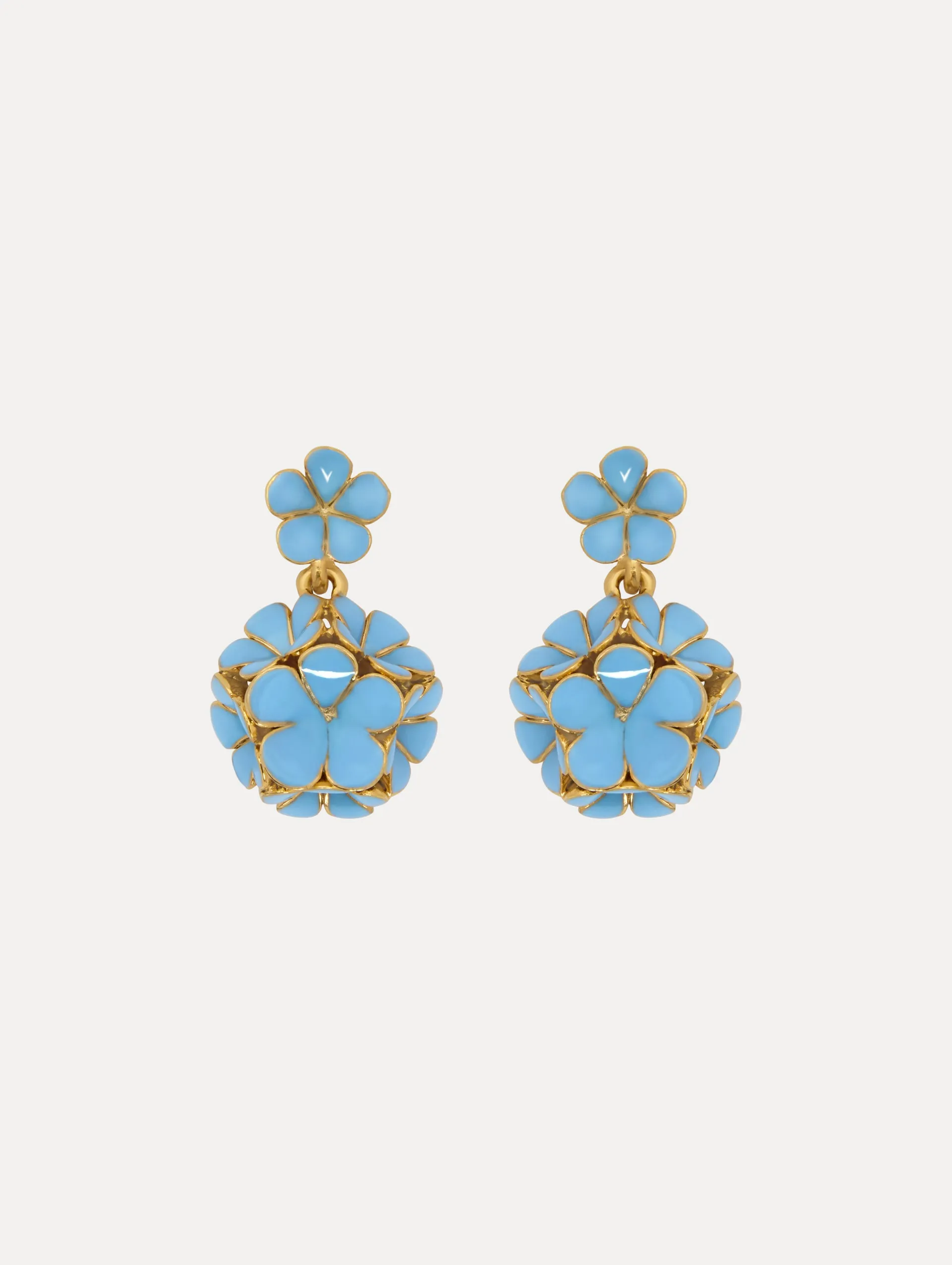 Enamel Flower Drop Clip-On Earrings sold by Oscar de la Renta