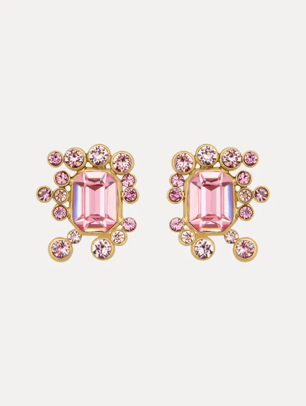 Mixed Crystal Cluster Earrings sold by Oscar de la Renta