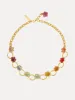 Crystal Flower O Chain-Link Necklace sold by Oscar de la Renta