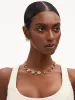 Crystal Flower O Chain-Link Necklace sold by Oscar de la Renta