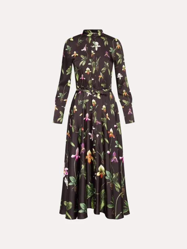 Orchid Silk Twill Dress sold by Oscar de la Renta