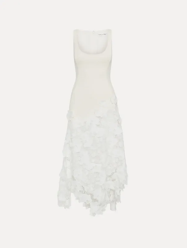 Orchid Guipure & Tweed Sleeveless Dress sold by Oscar de la Renta