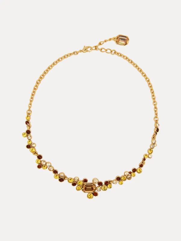Mixed Crystal Cluster Necklace sold by Oscar de la Renta