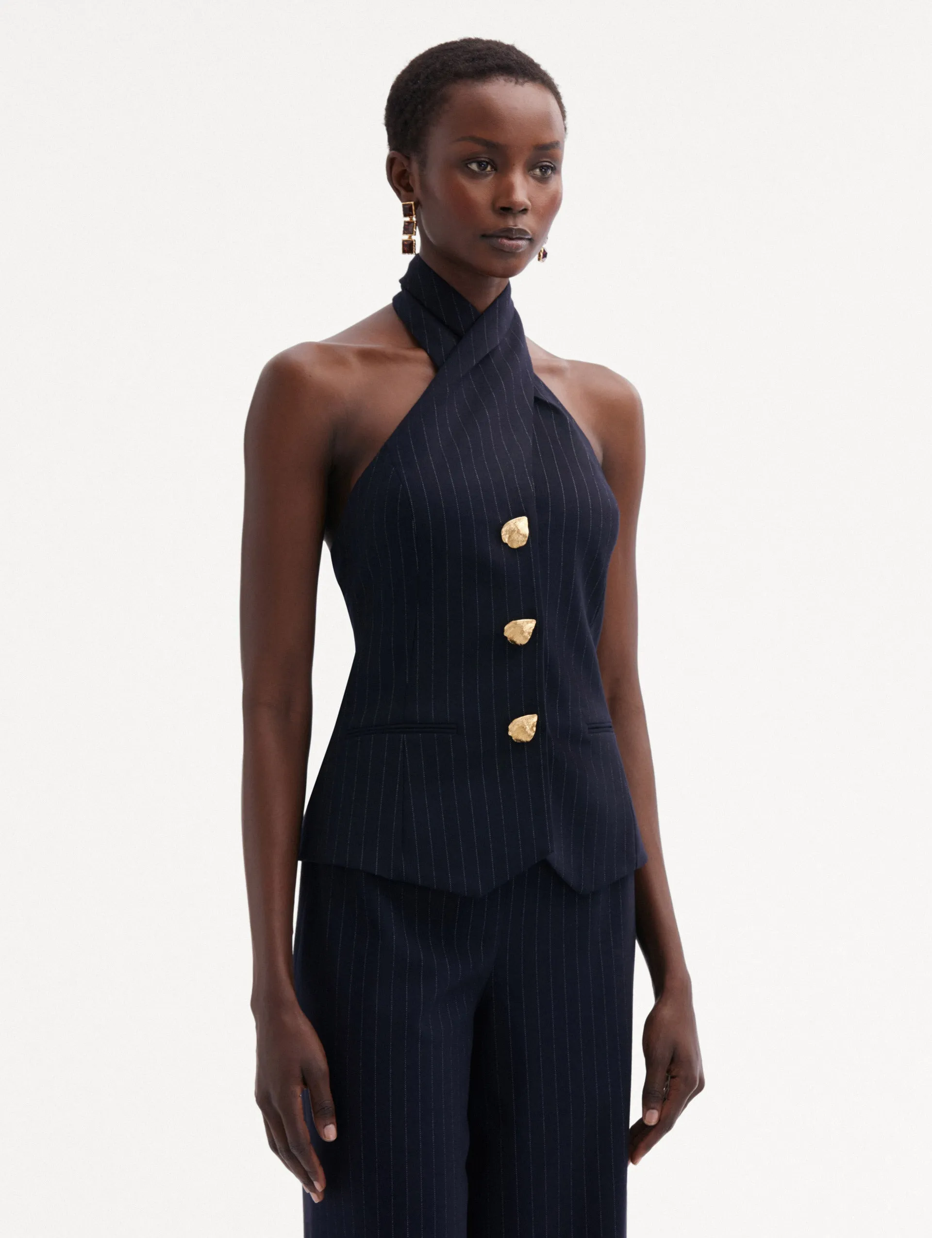 Pinstriped Halter Blouse sold by Oscar de la Renta product image thumbnail 5