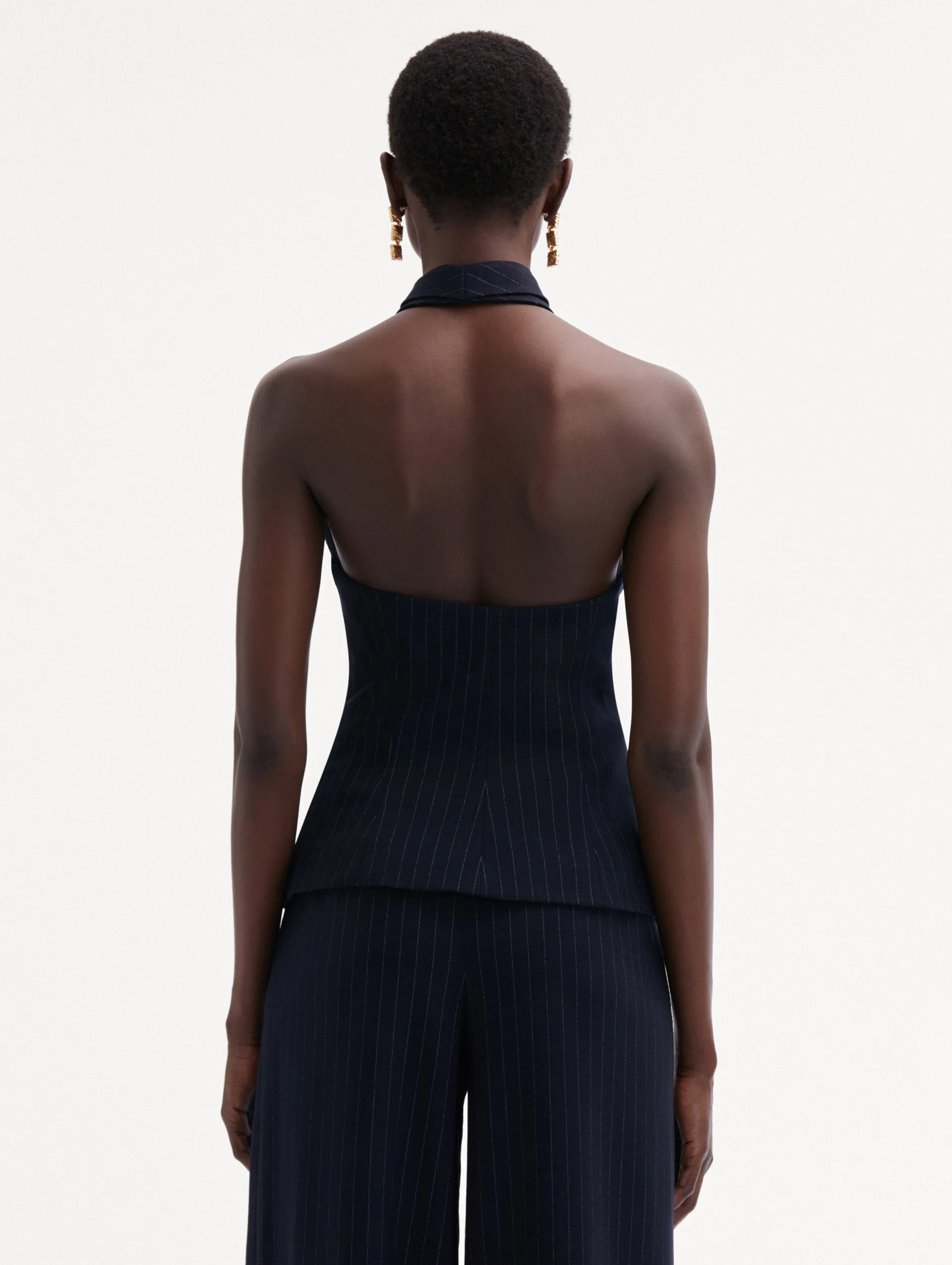 Pinstriped Halter Blouse sold by Oscar de la Renta product image thumbnail 4