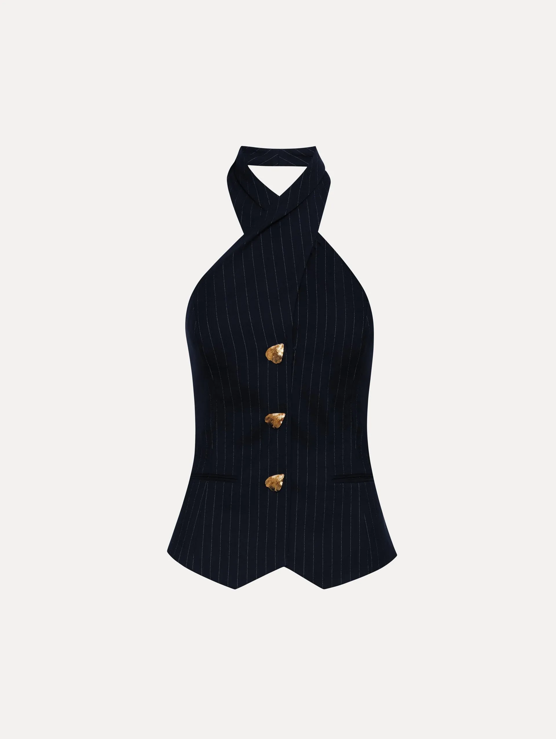 Pinstriped Halter Blouse sold by Oscar de la Renta