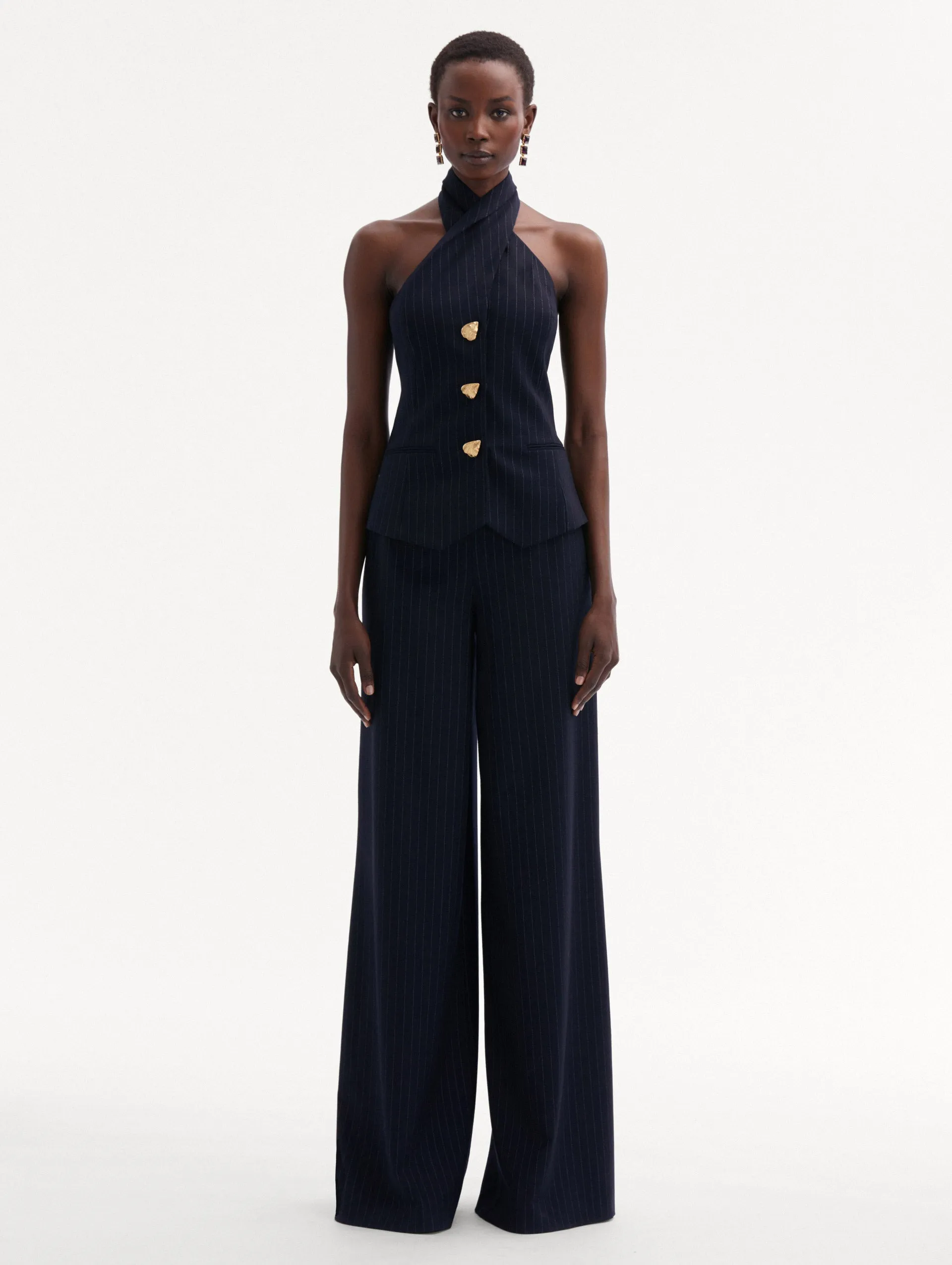 Pinstriped Halter Blouse sold by Oscar de la Renta product image thumbnail 2