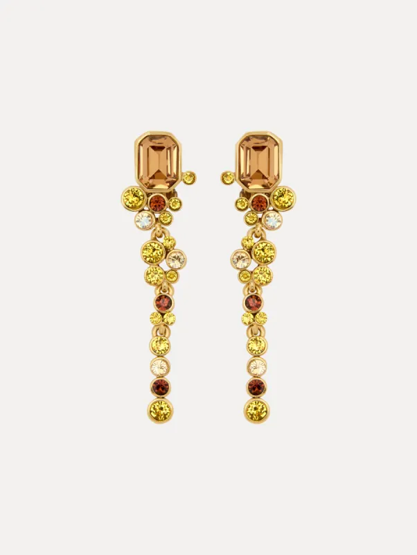 Mixed Crystal Clip-On Earrings sold by Oscar de la Renta
