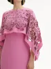 Rose Embroidered Cape Caftan sold by Oscar de la Renta