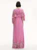 Rose Embroidered Cape Caftan sold by Oscar de la Renta