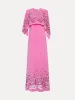 Rose Embroidered Cape Caftan sold by Oscar de la Renta