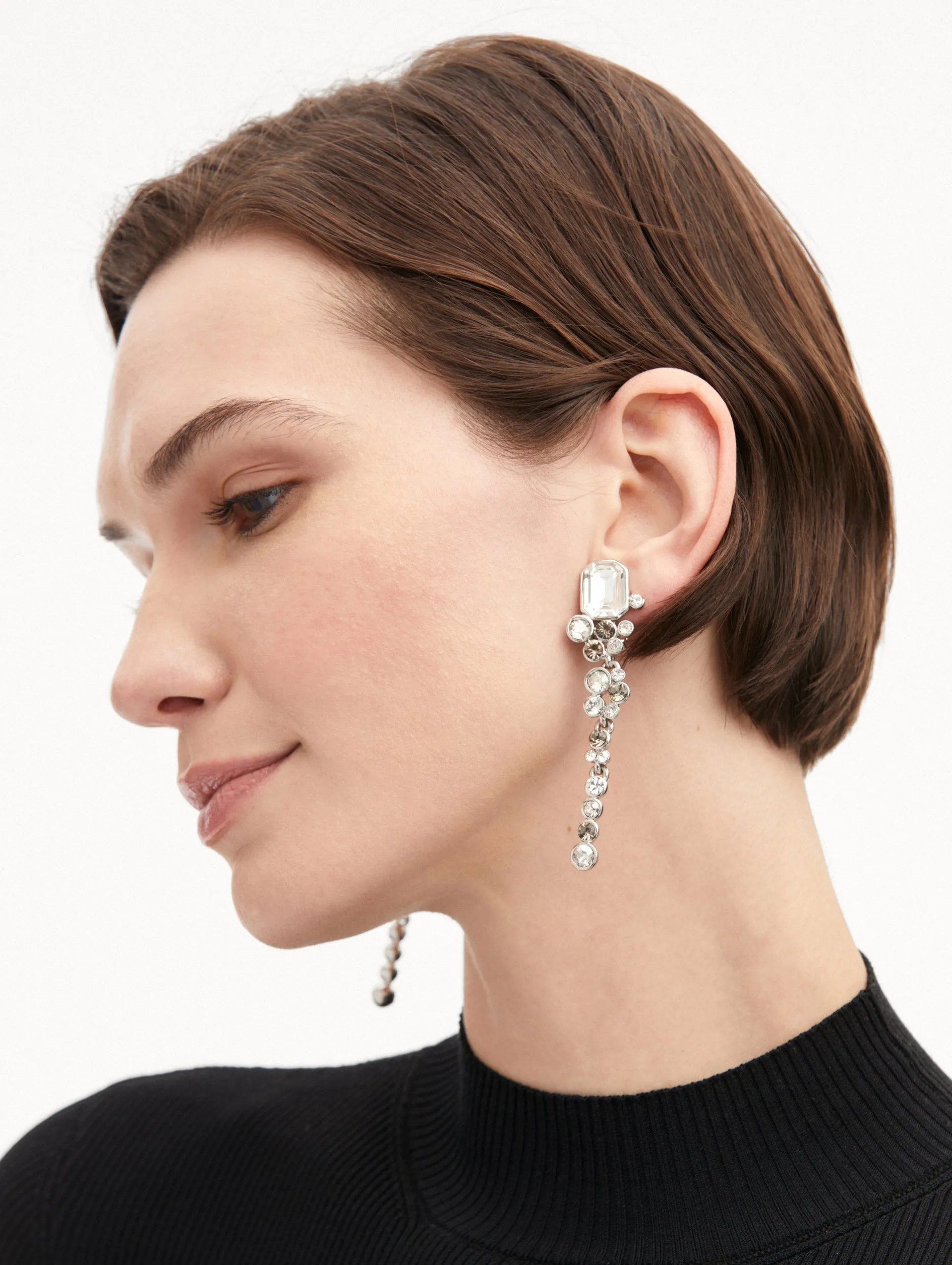 Mixed Crystal Clip-On Earrings sold by Oscar de la Renta product image thumbnail 2