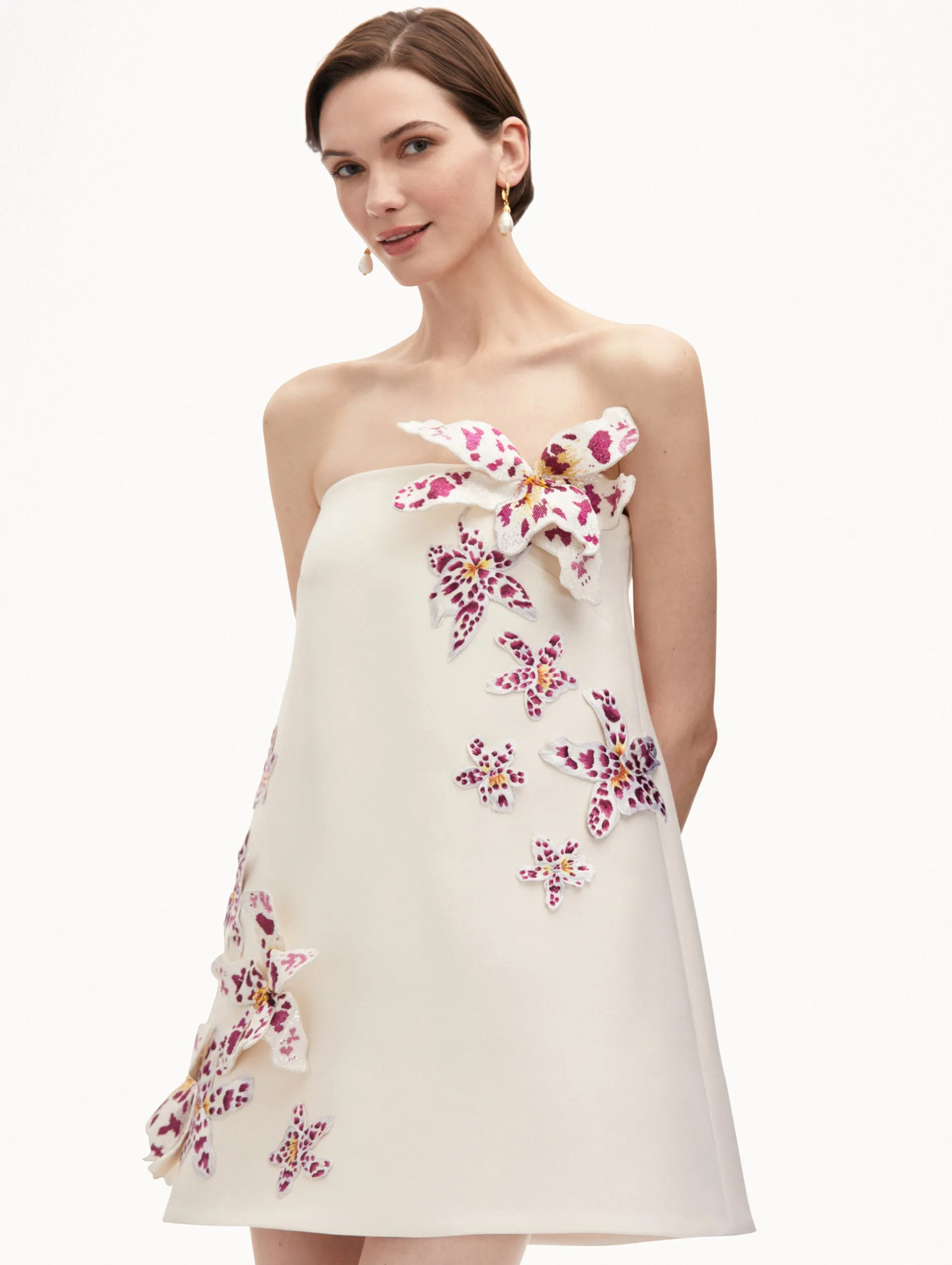 Watercolor Orchid Cocktail Dress sold by Oscar de la Renta product image thumbnail 5
