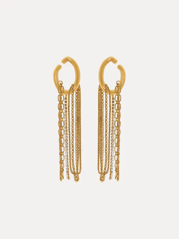 O Chain Fringe Earrings sold by Oscar de la Renta