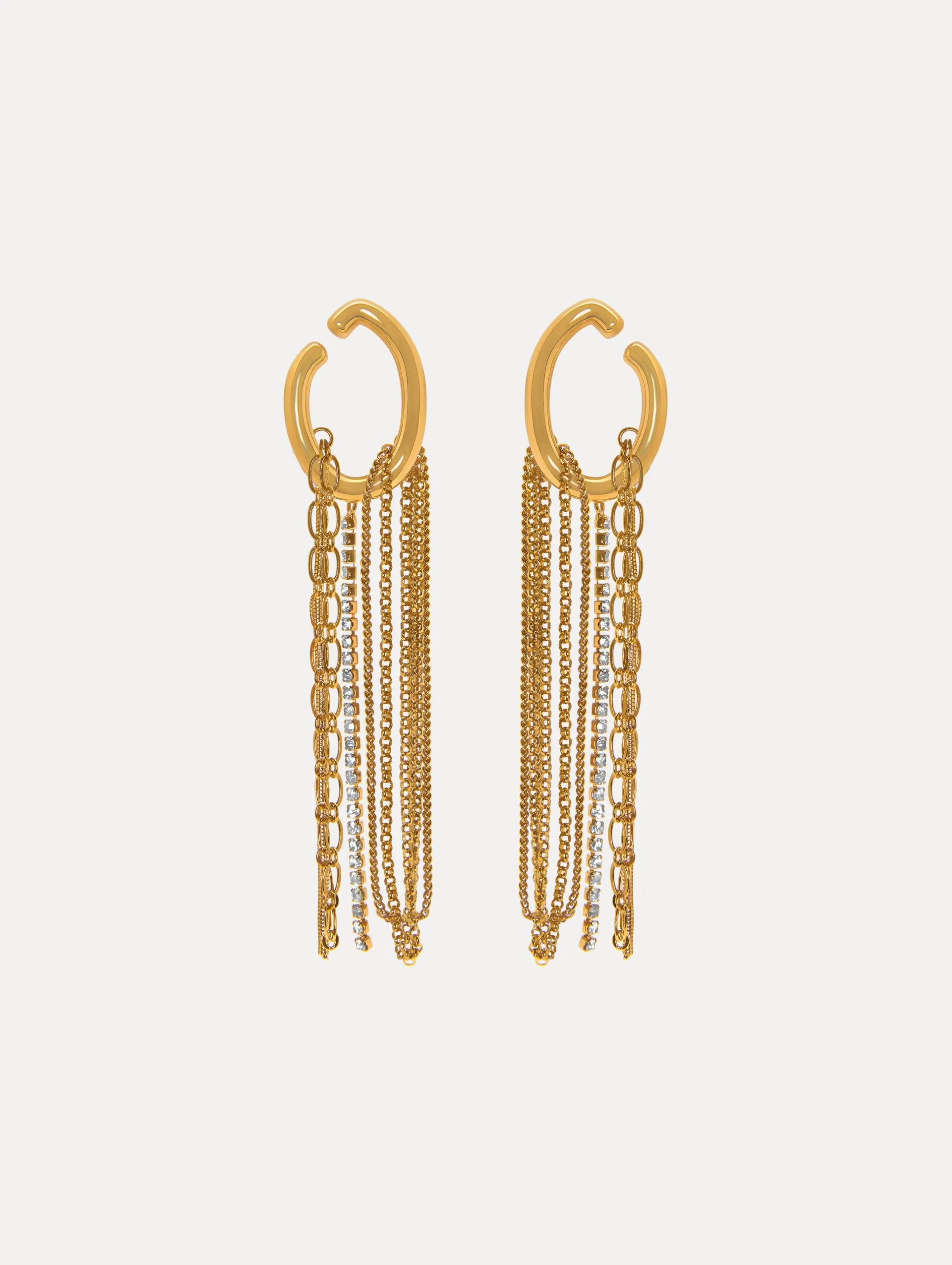 O Chain Fringe Earrings sold by Oscar de la Renta