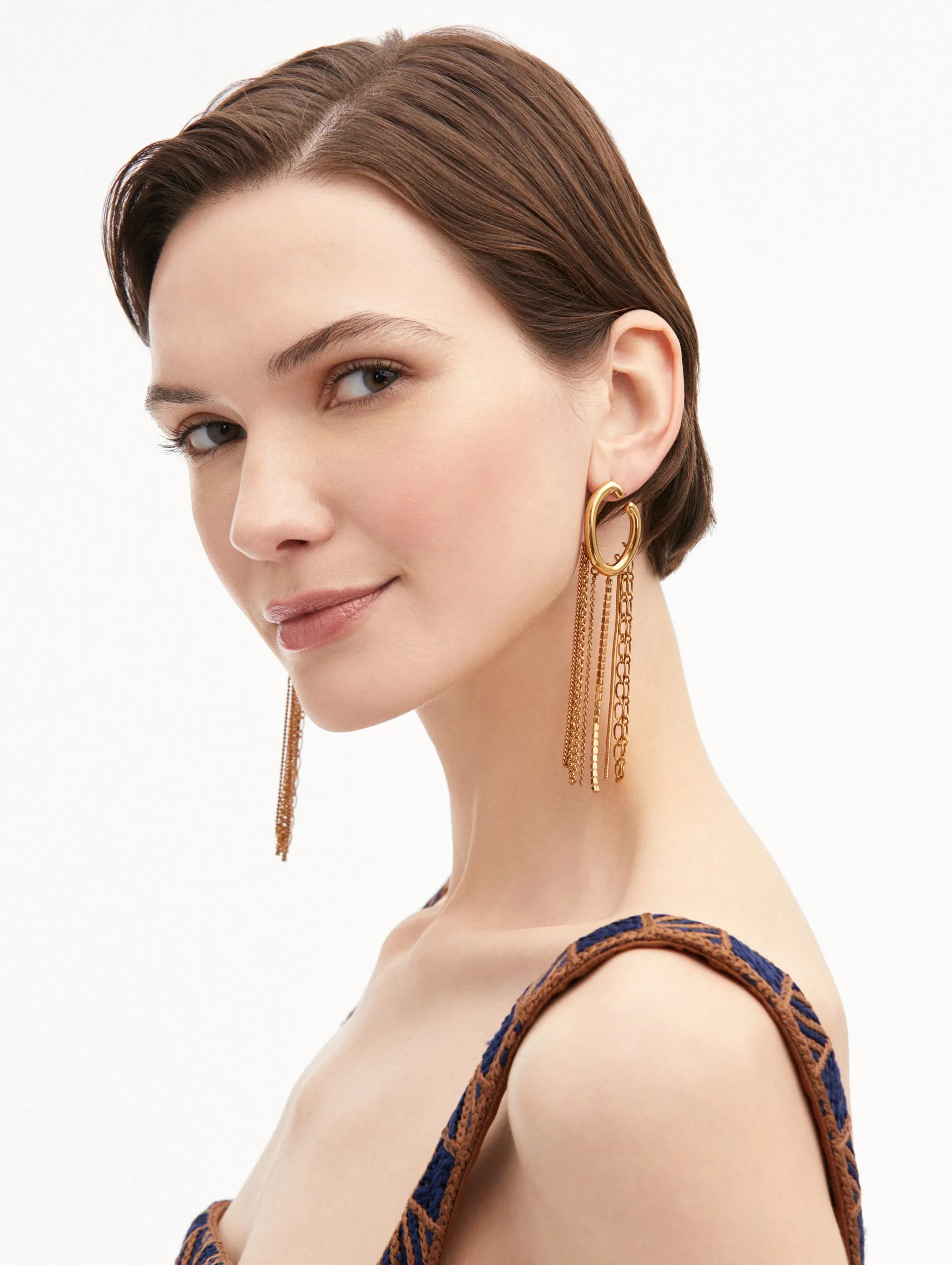 O Chain Fringe Earrings sold by Oscar de la Renta product image thumbnail 2
