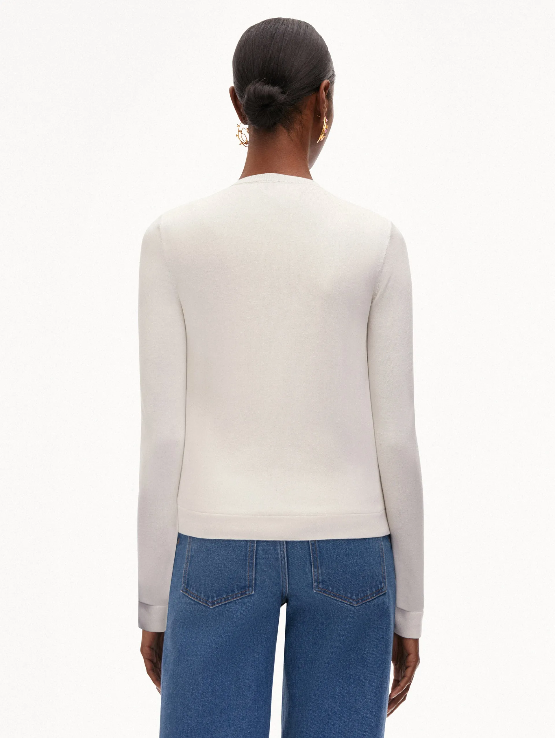 Orchid Threadwork Inset Cardigan sold by Oscar de la Renta product image thumbnail 4