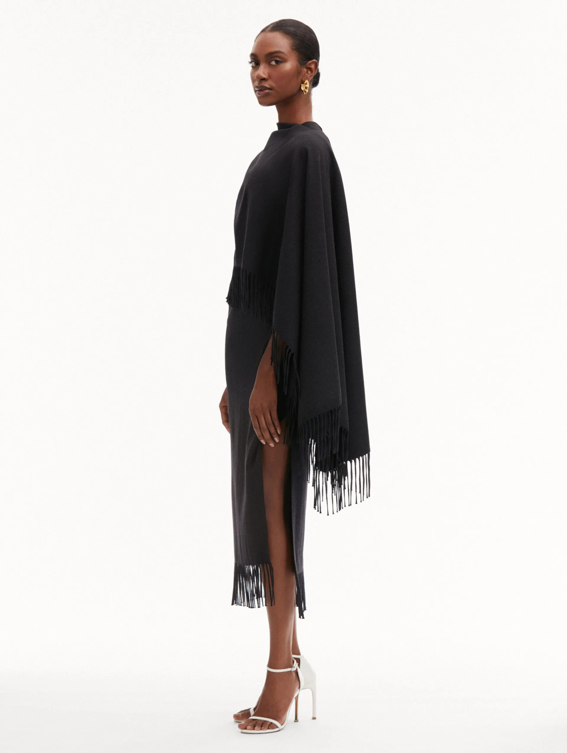Fringed Cape Midi Dress sold by Oscar de la Renta product image thumbnail 4