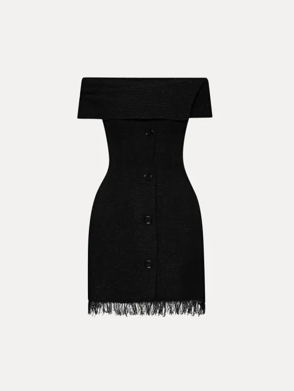 Fitted Off Shoulder Fold Over Dress sold by Oscar de la Renta