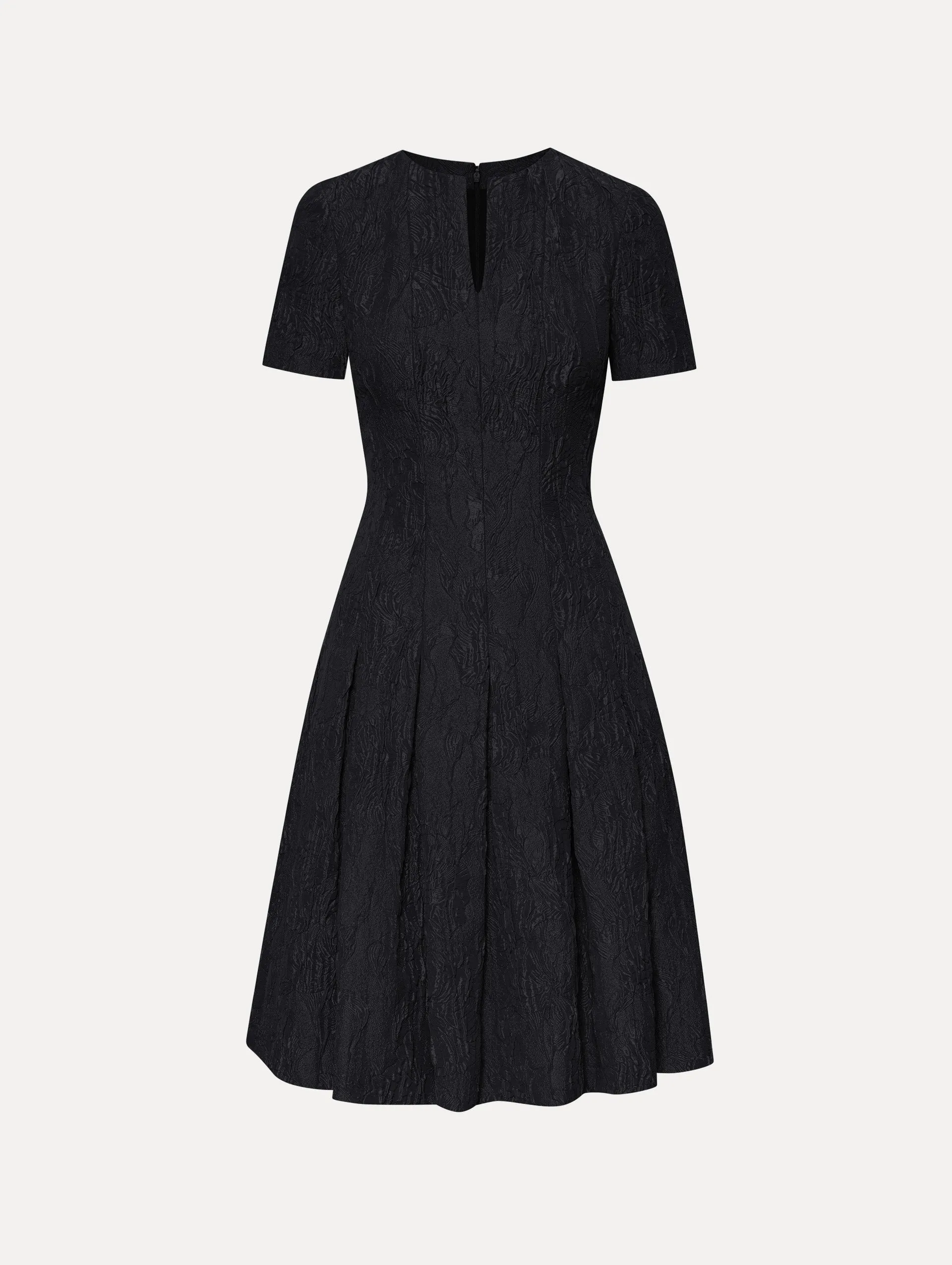 Split Neck Floral Cloque Faille Dress sold by Oscar de la Renta