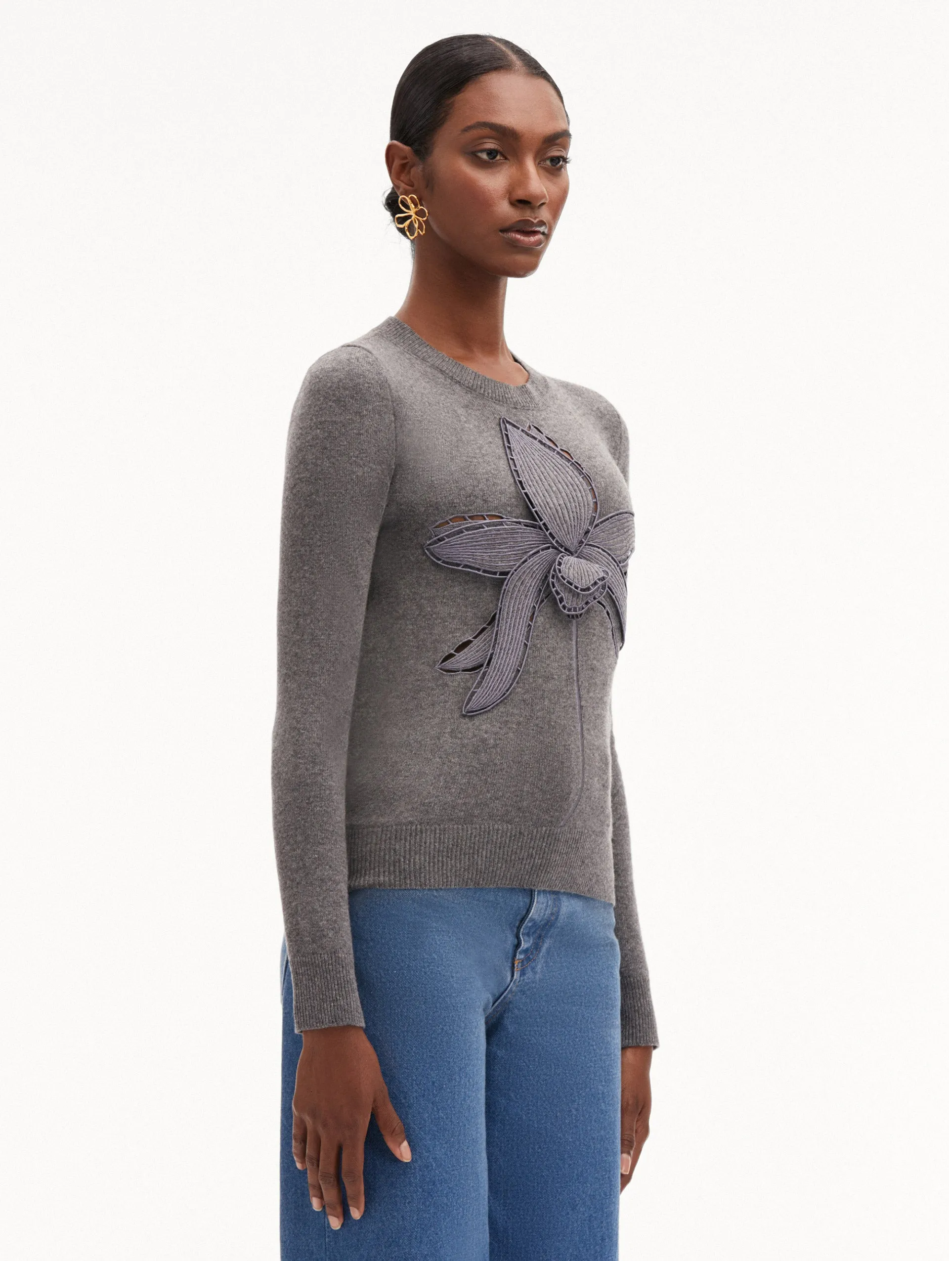 Orchid Embroidered Pullover sold by Oscar de la Renta product image thumbnail 5