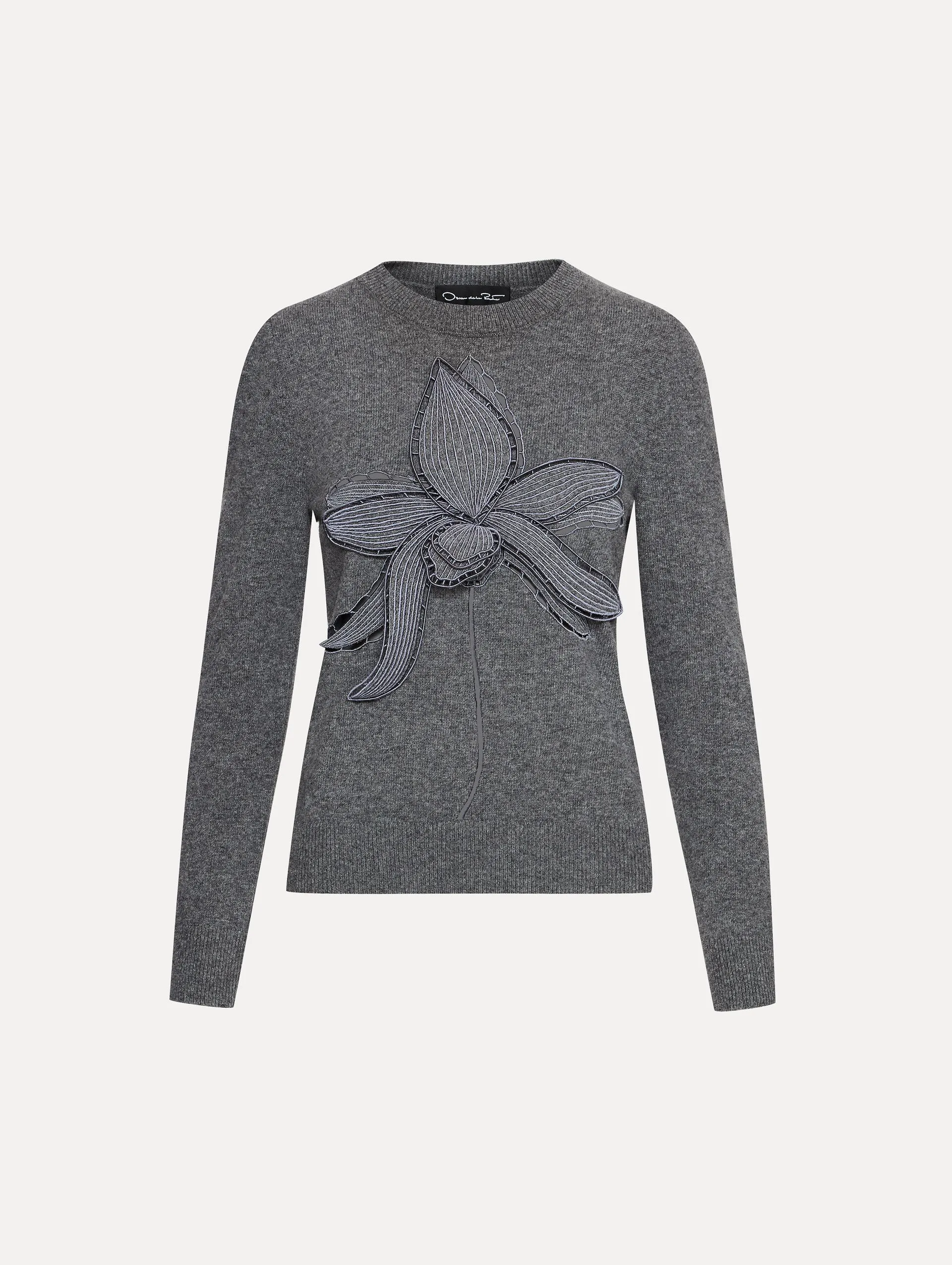 Orchid Embroidered Pullover sold by Oscar de la Renta