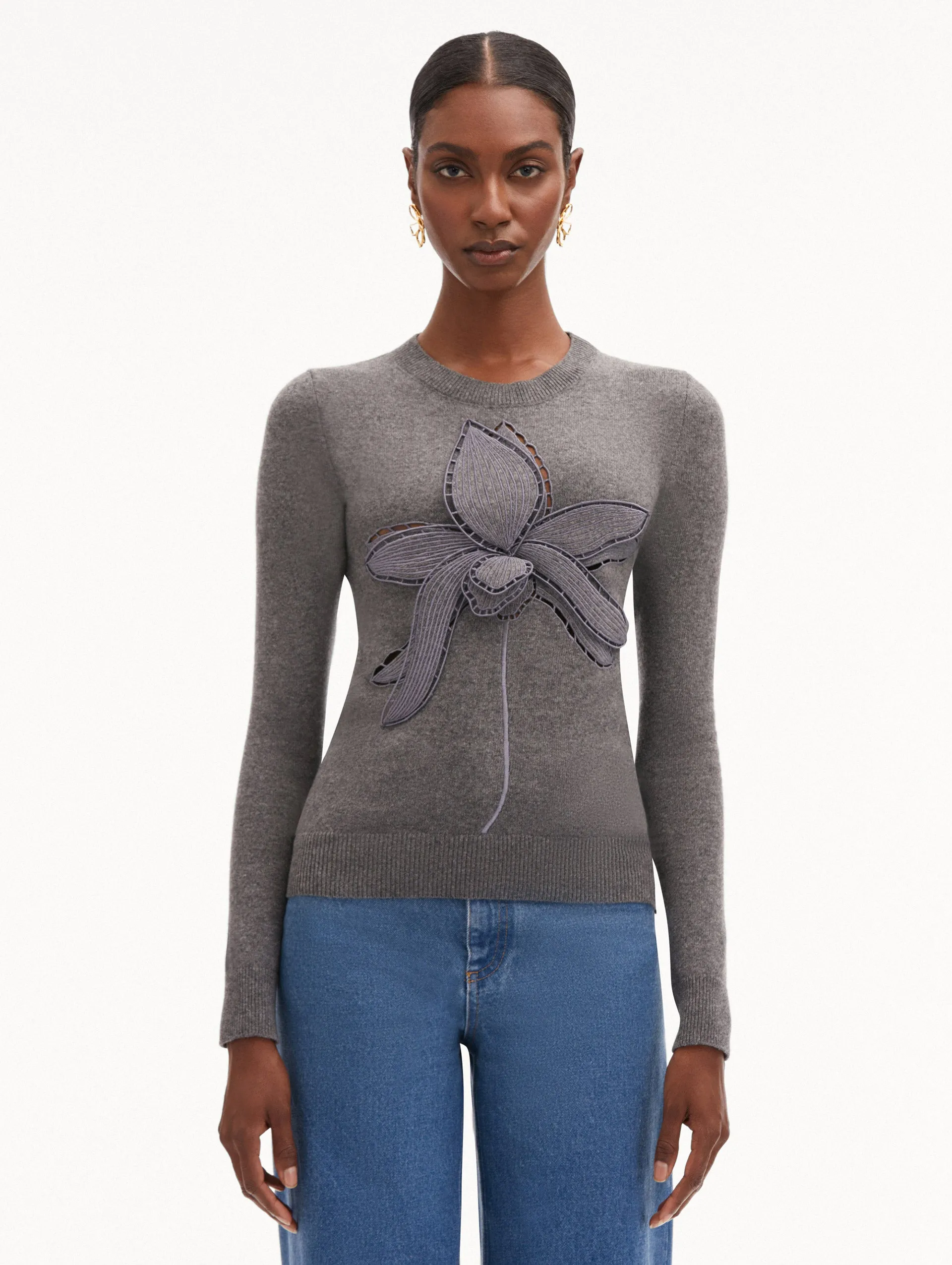 Orchid Embroidered Pullover sold by Oscar de la Renta product image thumbnail 2