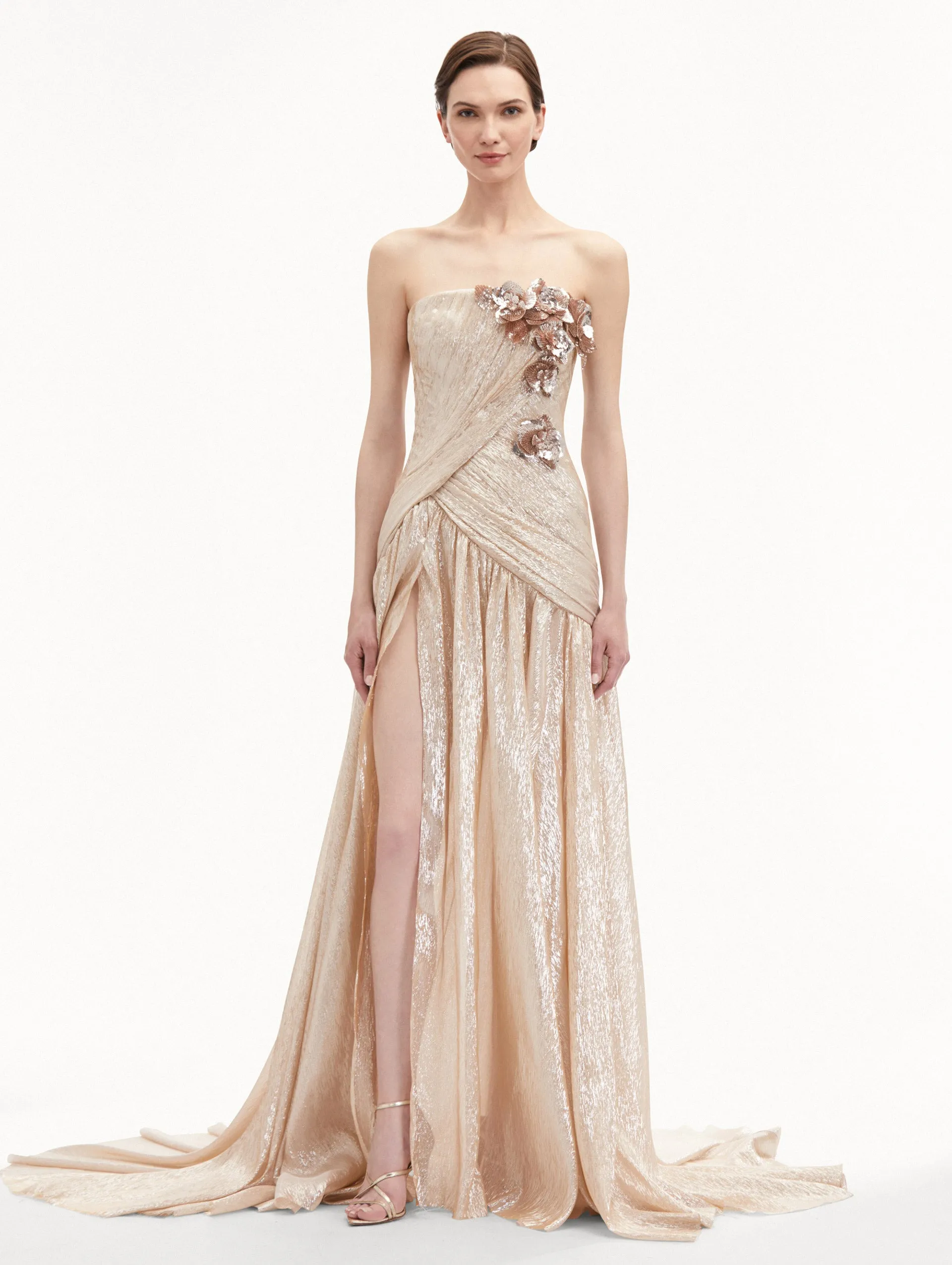 Orchid Embroidered Silk Chiffon Gown sold by Oscar de la Renta product image thumbnail 2