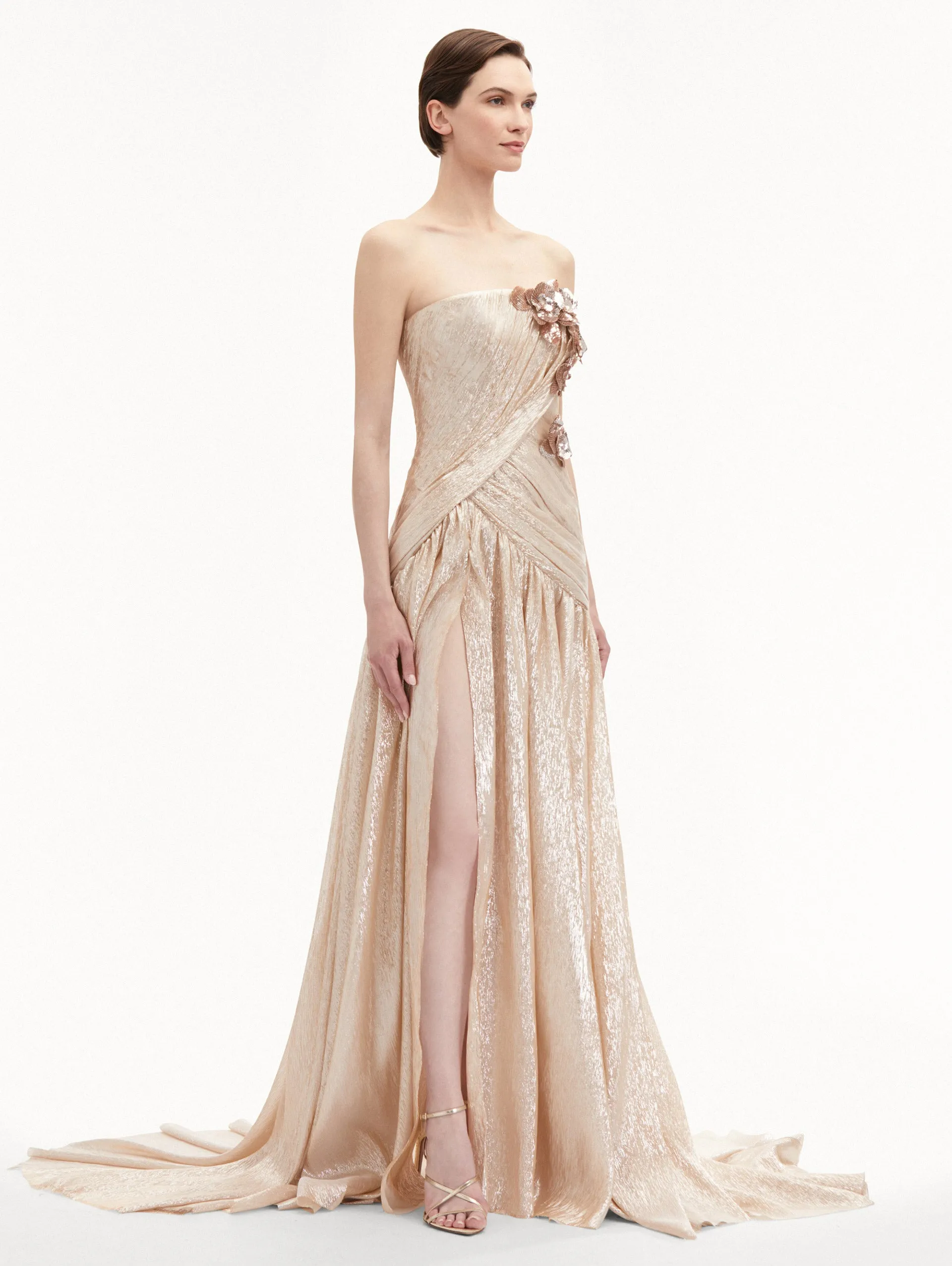 Orchid Embroidered Silk Chiffon Gown sold by Oscar de la Renta product image thumbnail 4