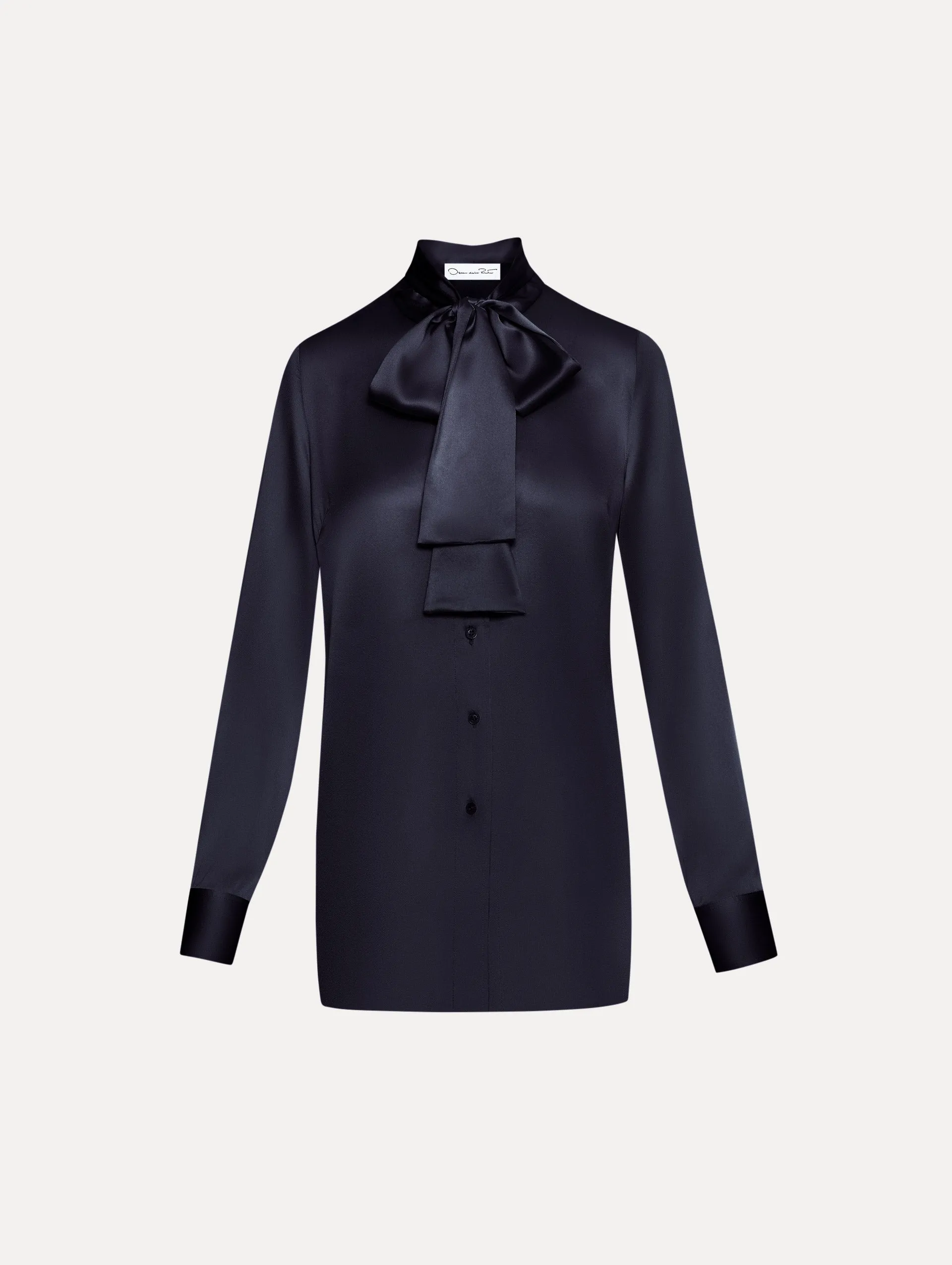 Tie-Neck Silk Blouse sold by Oscar de la Renta