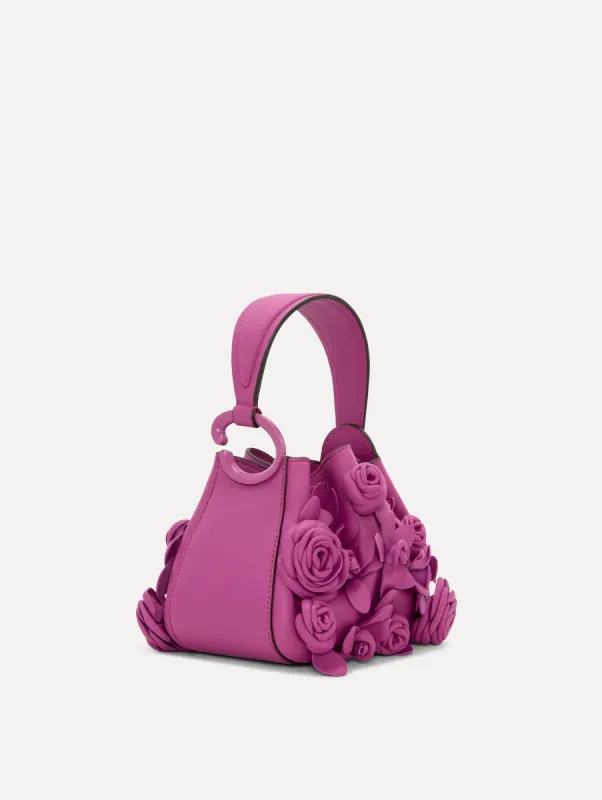 Nano Floral Appliqué O Handle Bag sold by Oscar de la Renta