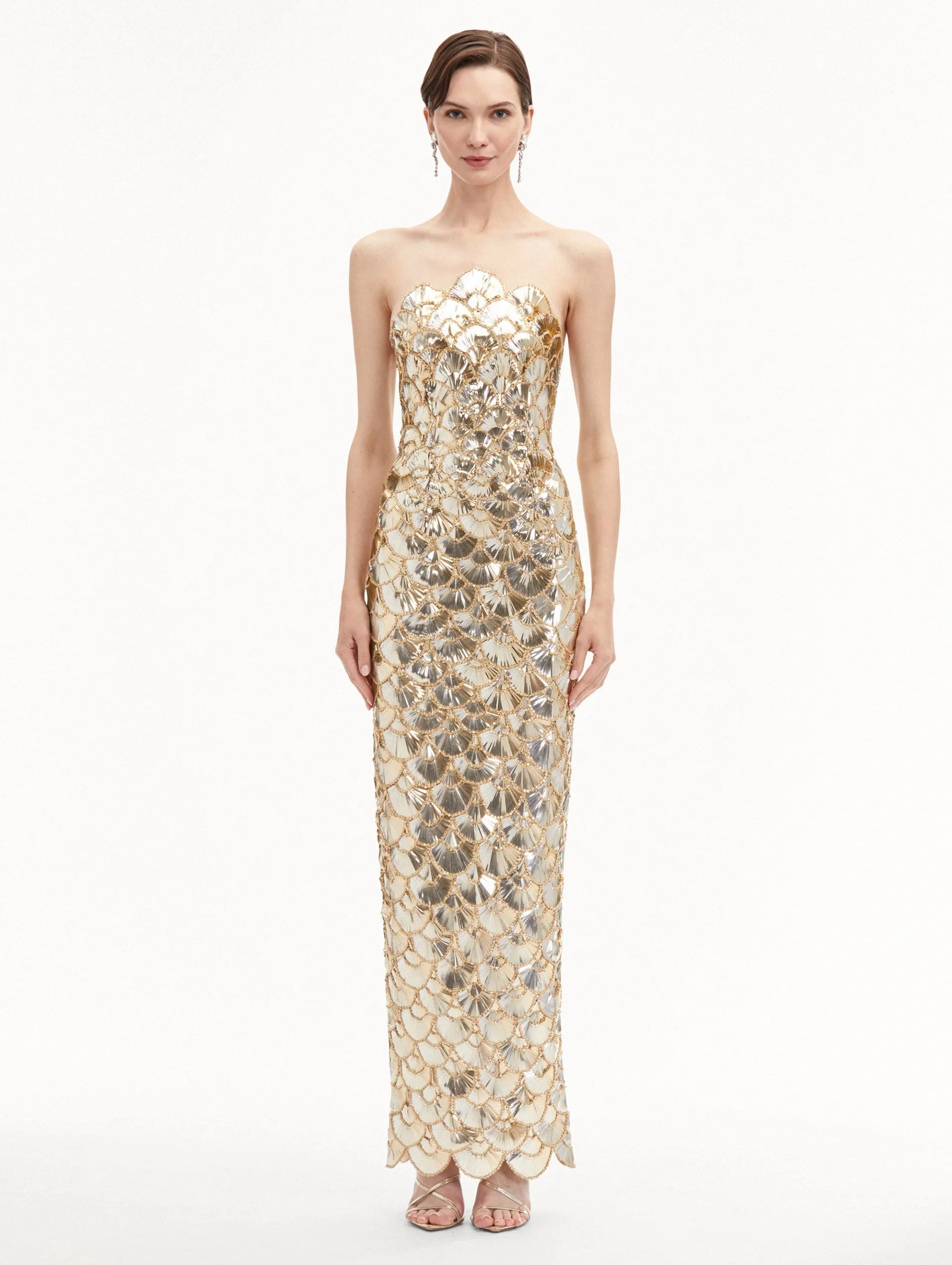 Sequin Scallop Embroidered Gown sold by Oscar de la Renta product image thumbnail 2