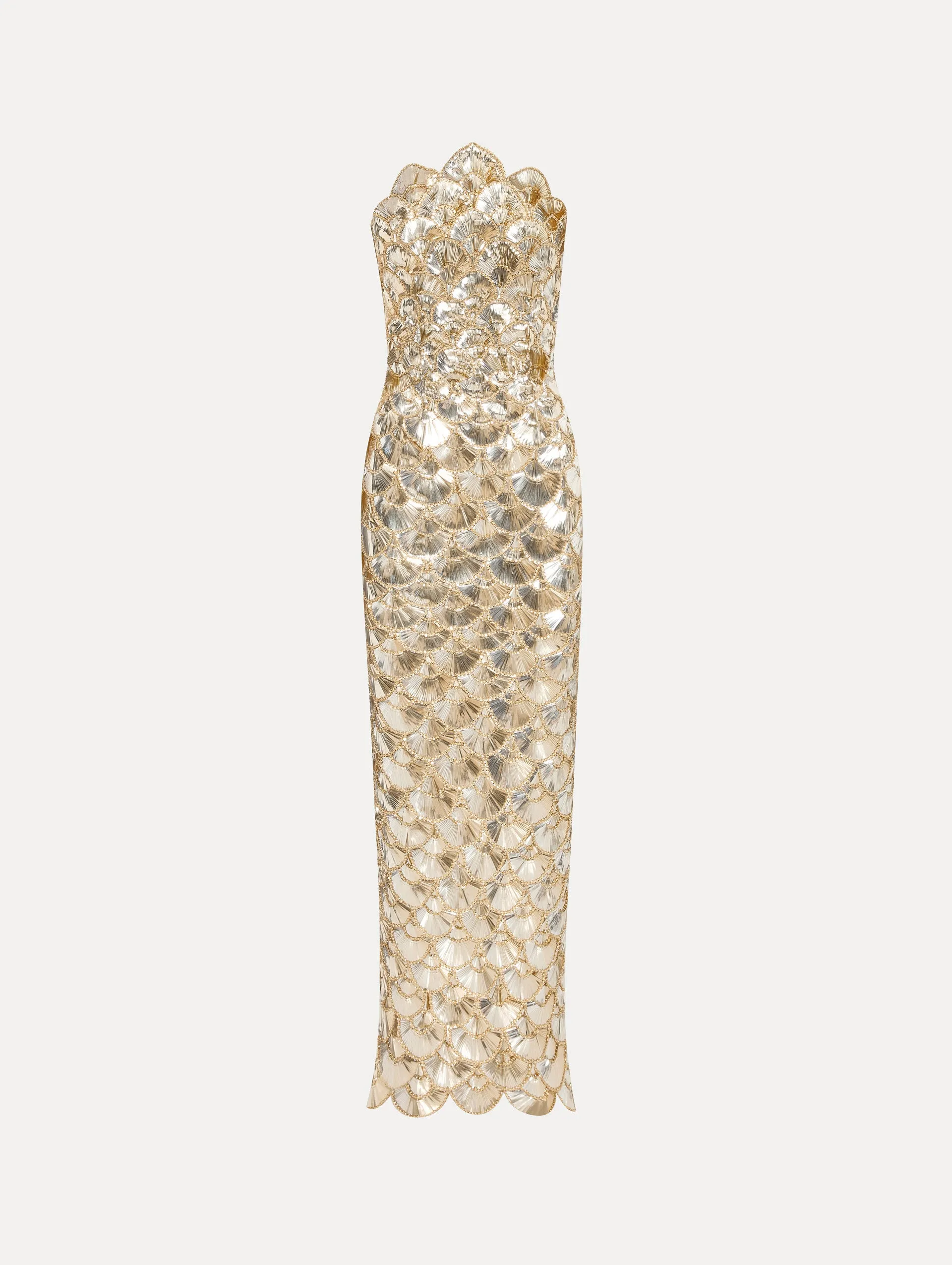 Sequin Scallop Embroidered Gown sold by Oscar de la Renta