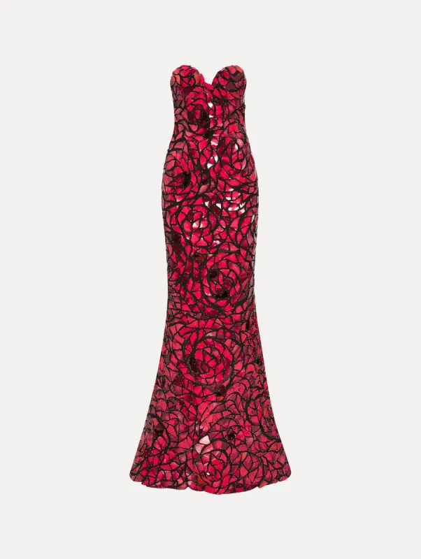 Rose Mosaic Gown sold by Oscar de la Renta