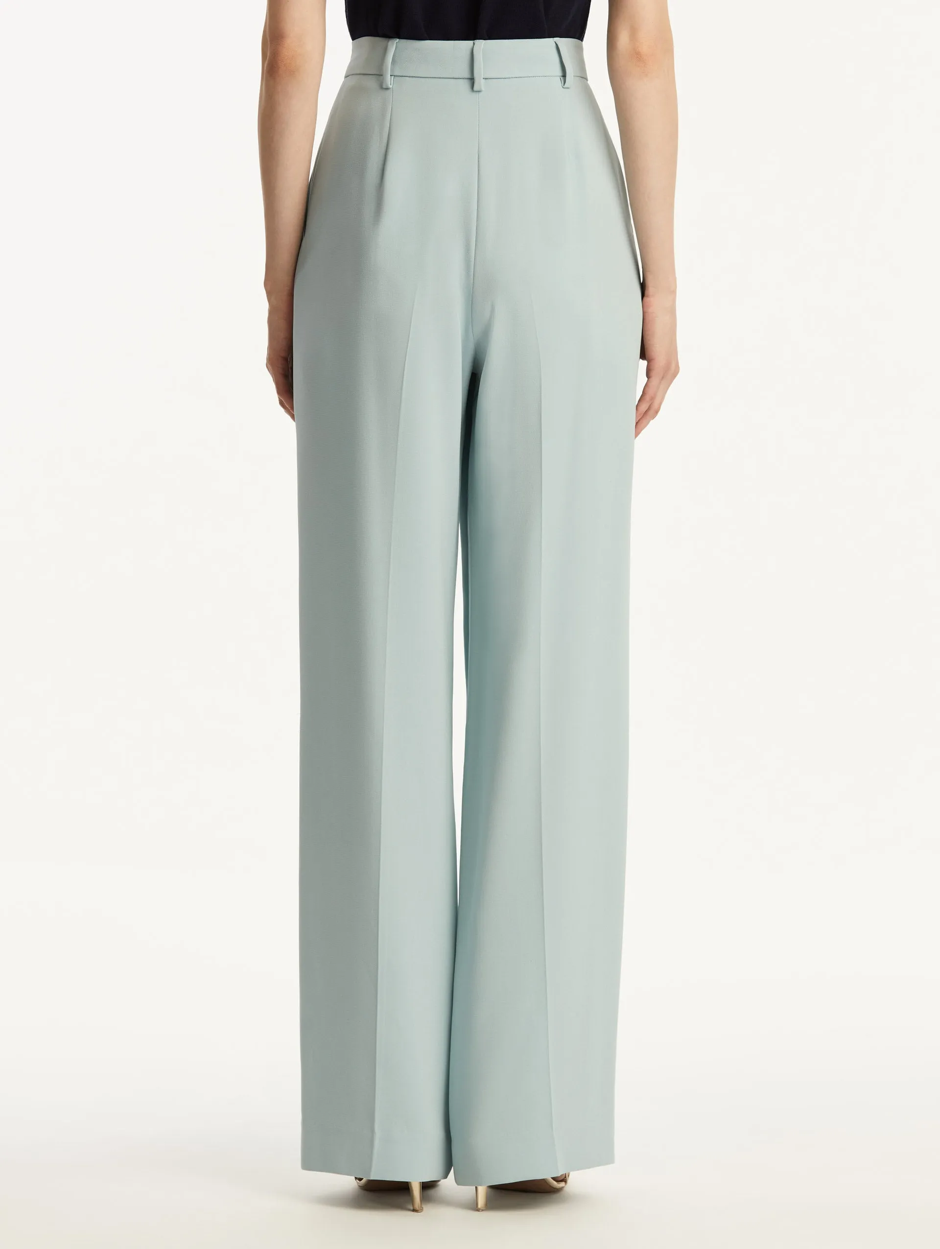 Wide Leg Silk Georgette Pant sold by Oscar de la Renta product image thumbnail 3
