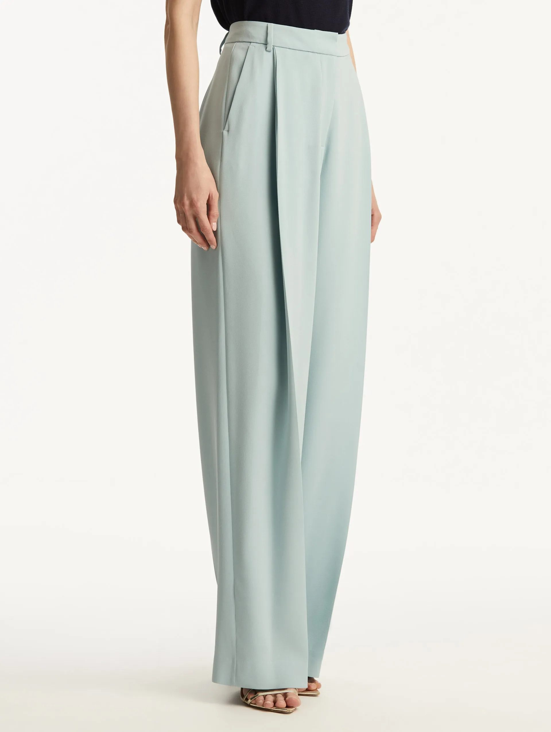 Wide Leg Silk Georgette Pant sold by Oscar de la Renta product image thumbnail 4