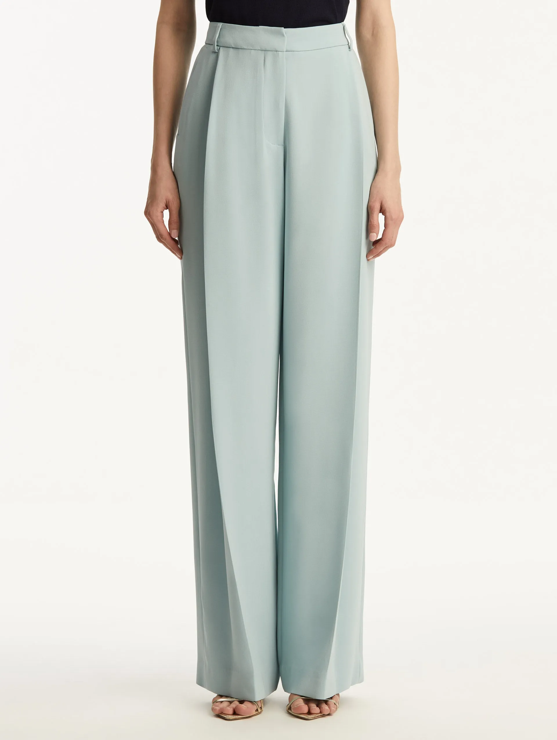 Wide Leg Silk Georgette Pant sold by Oscar de la Renta product image thumbnail 5