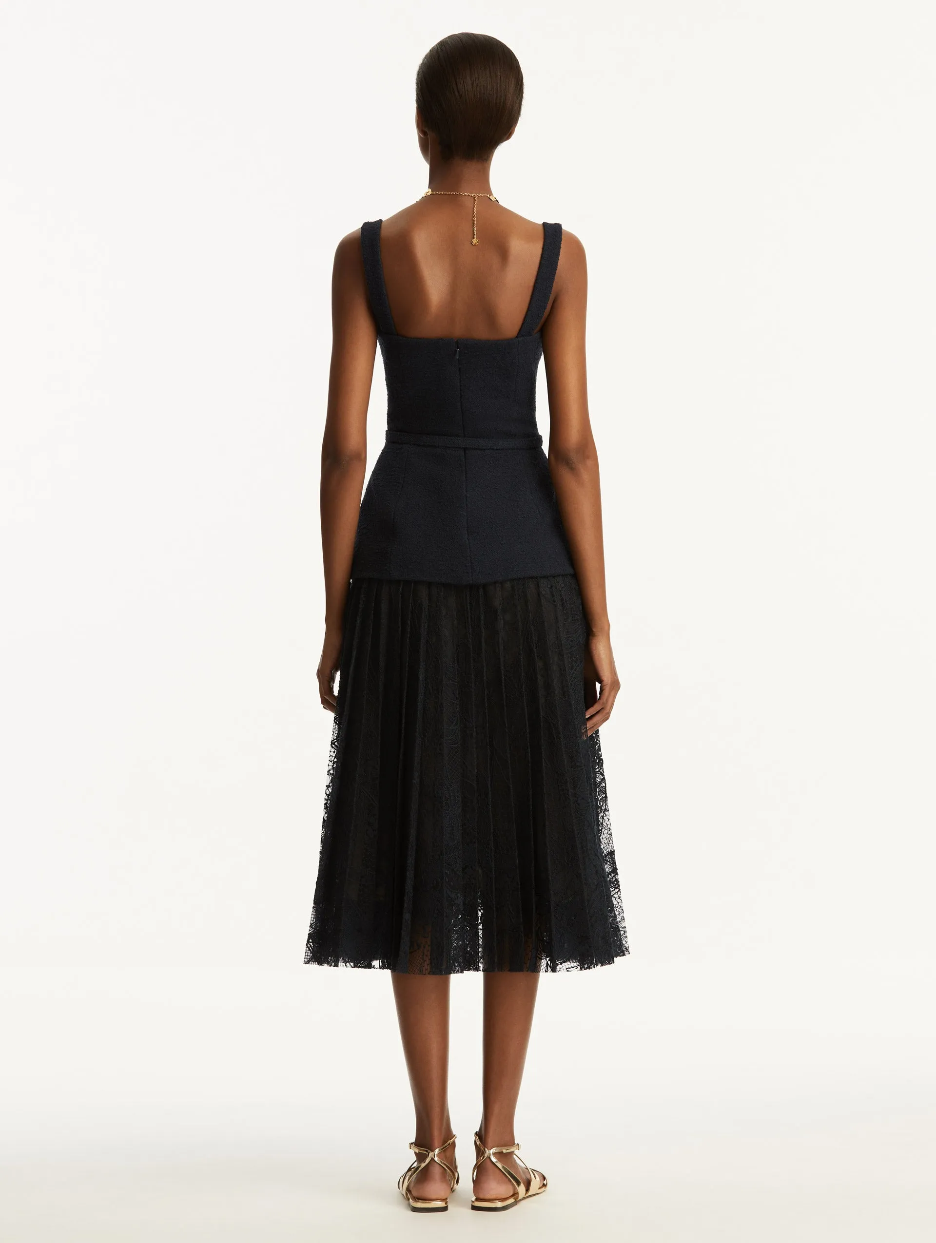 Orchid Guipure & Tweed Dress sold by Oscar de la Renta product image thumbnail 3