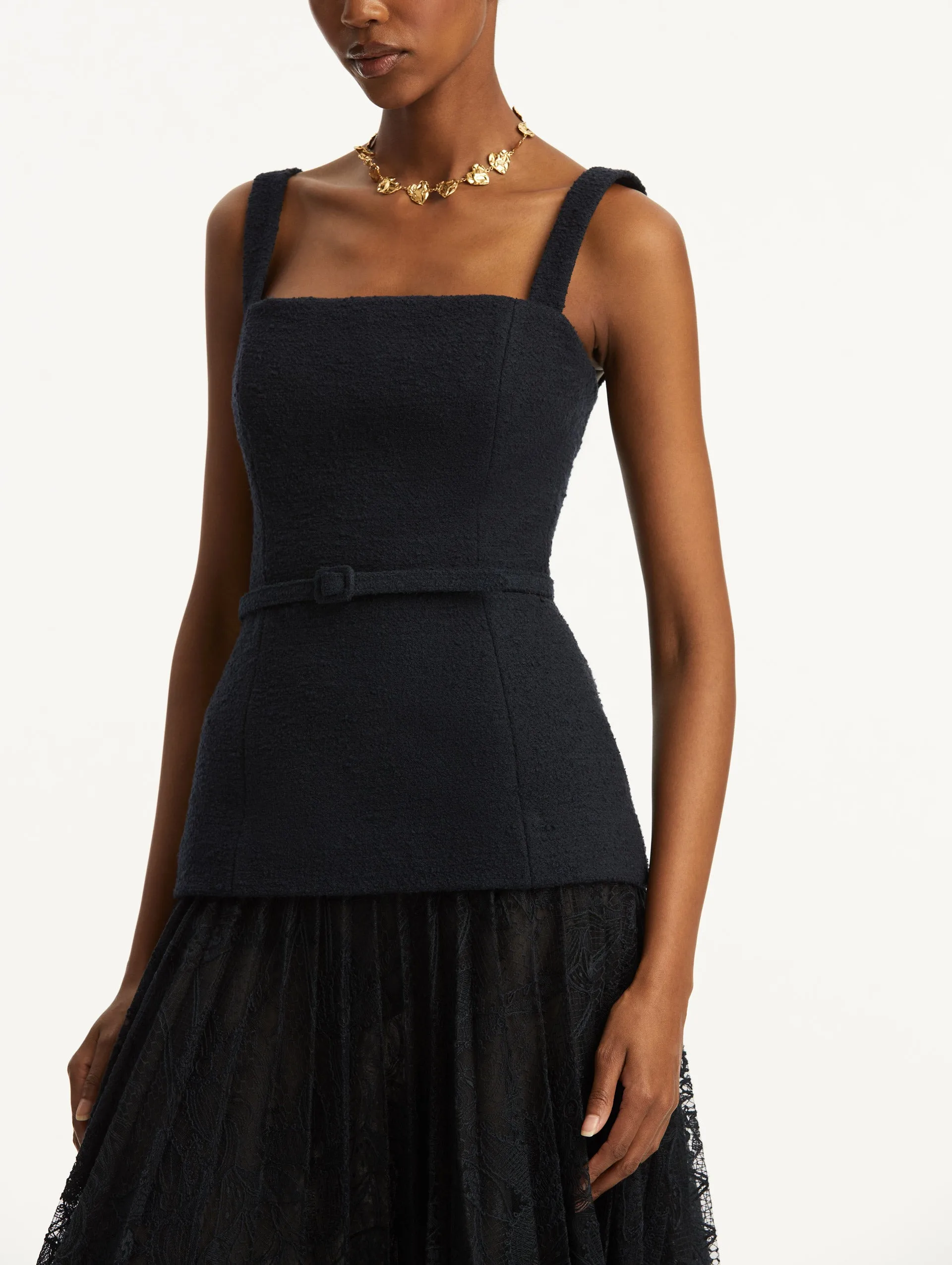 Orchid Guipure & Tweed Dress sold by Oscar de la Renta product image thumbnail 5