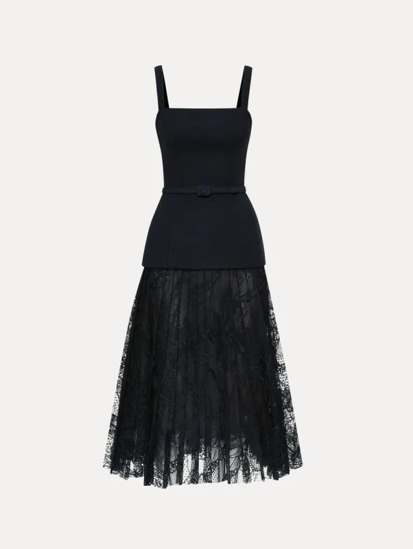 Orchid Guipure & Tweed Dress sold by Oscar de la Renta